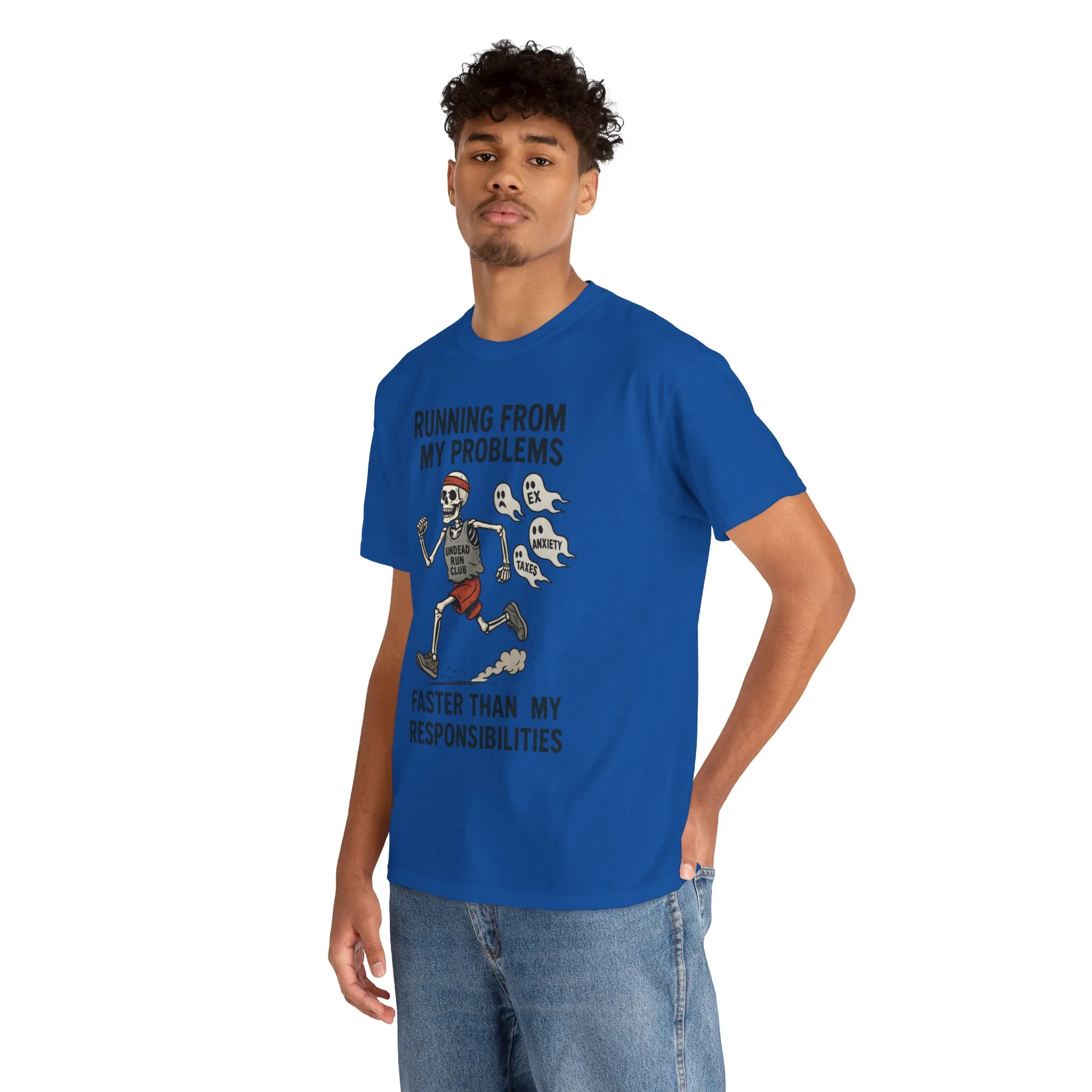 Skeleton Runner Tee for Men, Undead Jogging Club Shirt, Halloween T-Shirt, Gift for Runners, Anxiety Humor Gift - Image 30