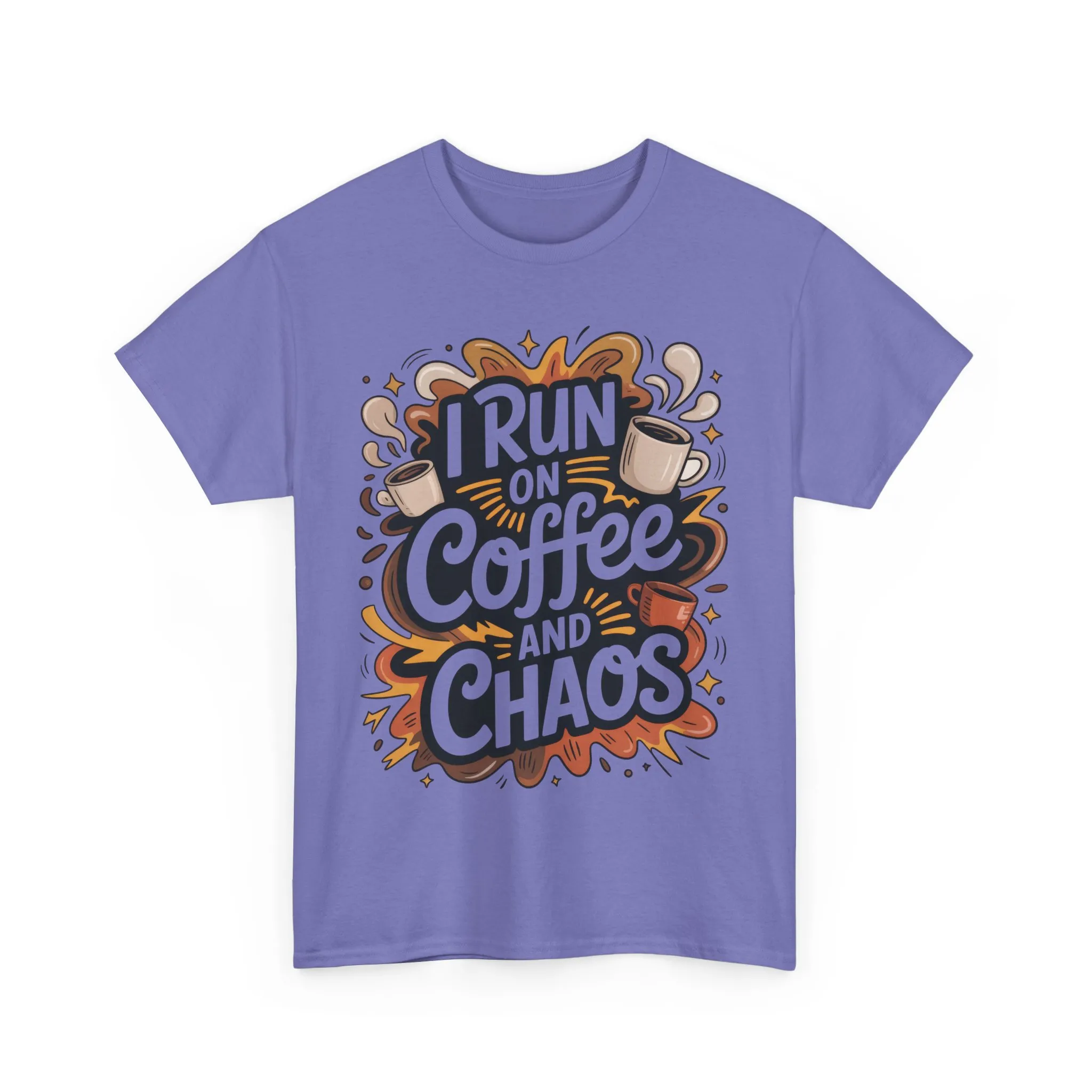 Run on Coffee and Chaos Tee, Unisex Cotton T-Shirt, Coffee Lover Gift, Casual Wear, Perfect for Relaxing Days - Image 10