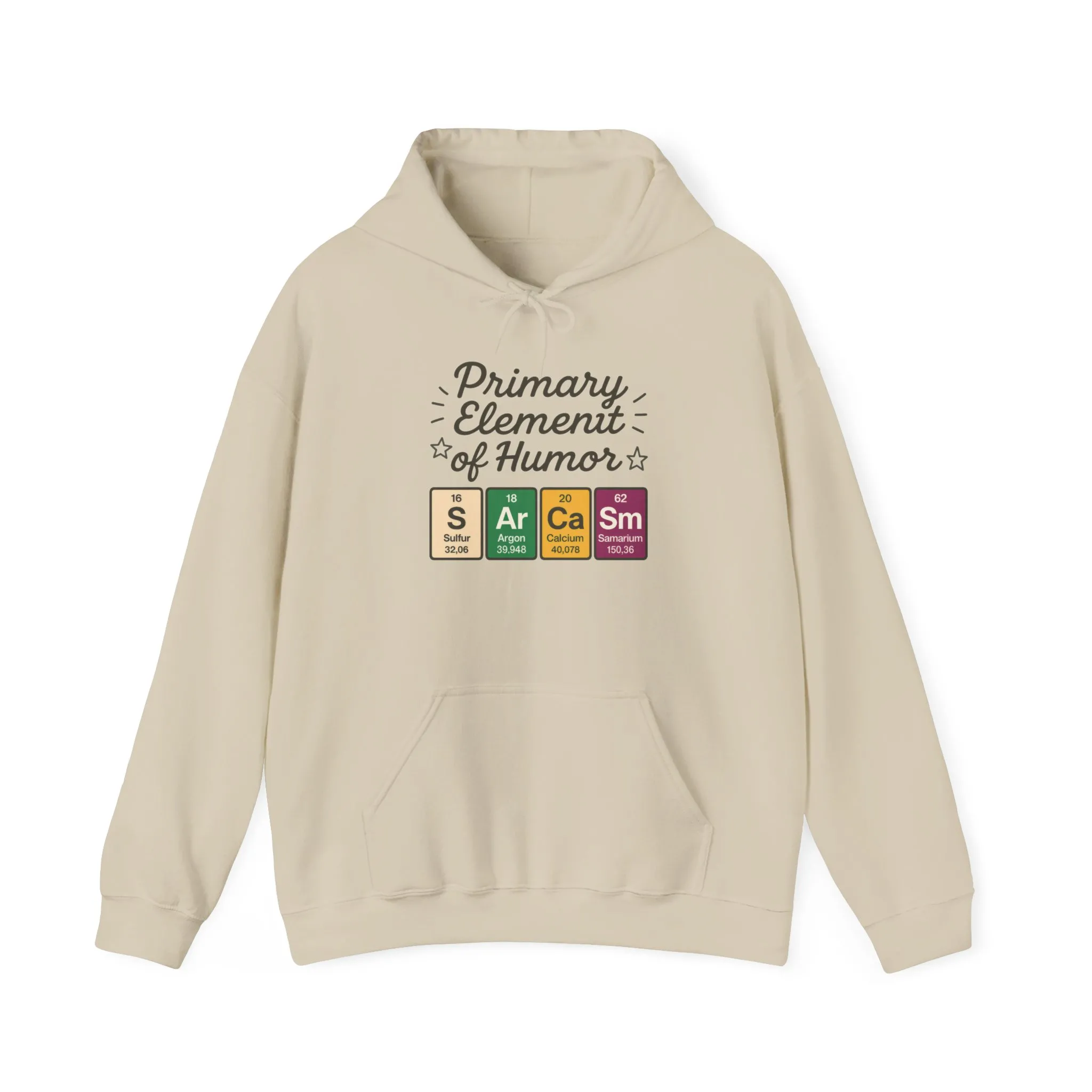 Sarcasm Hoodie for Men, Funny Nerd Hoodie, Primary Element of Humor Sweatshirt, Science Lover Gift for Him, Sarcastic Humor Apparel - Image 2