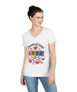 Chemical Love V-Neck T-Shirt, Cute Chemistry Shirt, Valentines Day Gift, Science Lover Apparel, Funny Graphic Tee