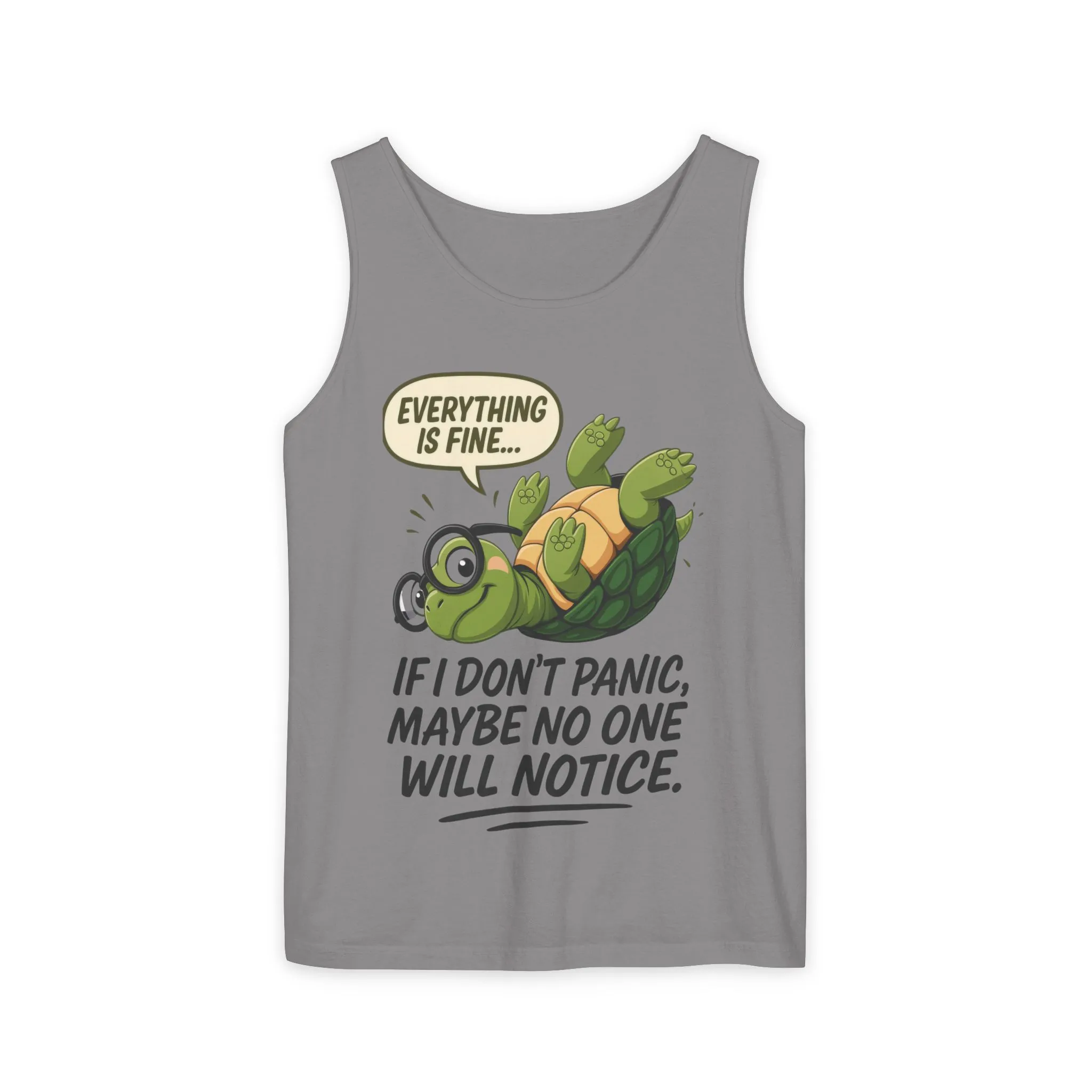 Funny Turtle Womens Tank Top, Everything is Fine, Womens Summer Apparel, Relaxed Fit, Pool Party, Beachwear, Humorous Gift - Image 7