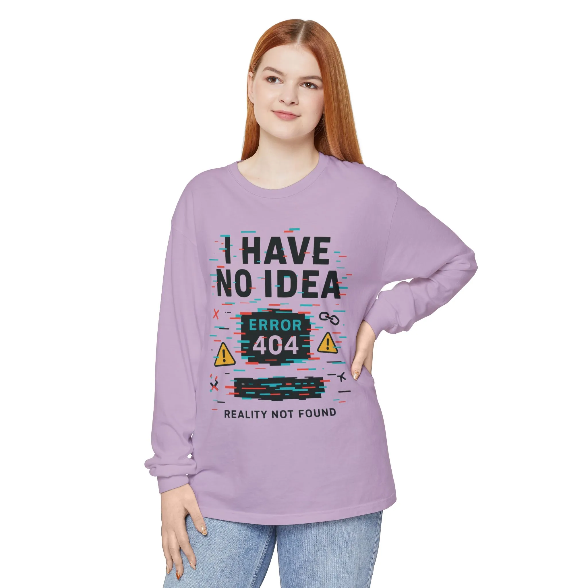 Unisex Long Sleeve T-Shirt, Funny Error 404 Graphic Tee, Internet Humor, Geeky Apparel, Quirky Humor Shirt, Gift for Tech Lovers - Image 20