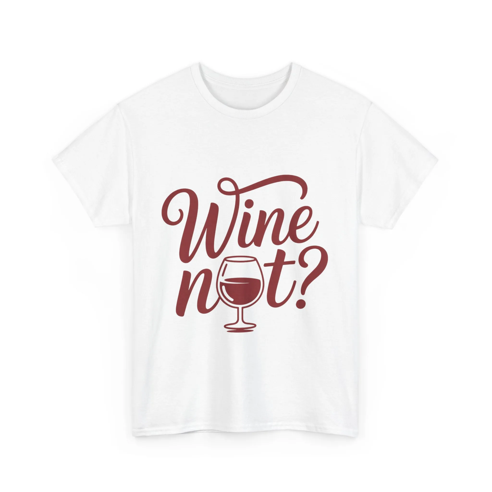 Funny Wine Lover Shirt, Wine Not Graphic Tee, Unisex Heavy Cotton T-Shirt, Pun Shirt for Wine Drinkers & Party Vibes, Gift for Wine-tasting - Image 2