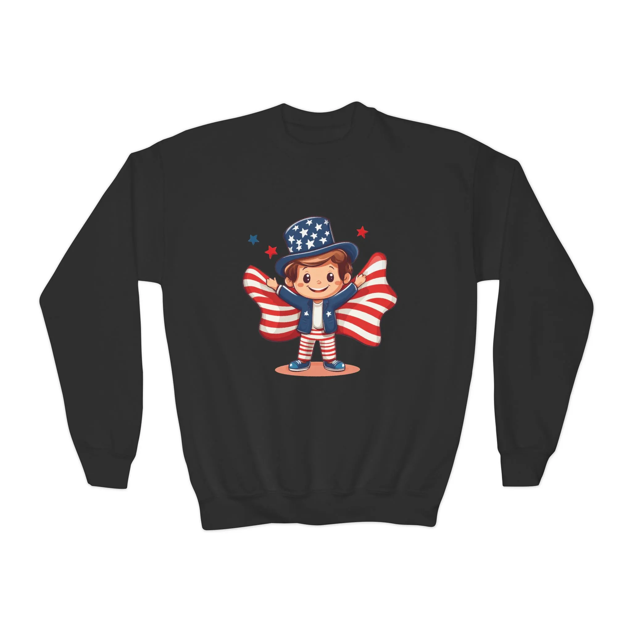 Patriotic Youth Crewneck Sweatshirt, Kids Flag Sweatshirt, July 4th Outfit, Independence Day Gear, Americana Sweatshirt, Holiday Clothing - Image 7