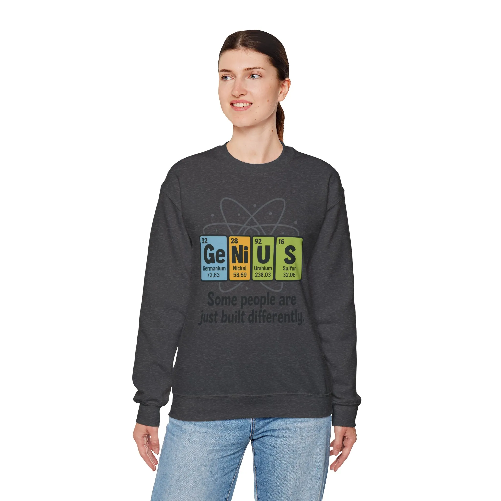 Funny Womens Science Sweatshirt, Genius Periodic Table Pullover, Nerdy Chemistry Gift for Her, Funny Gift for Nerds, Science Geek Apparel - Image 15