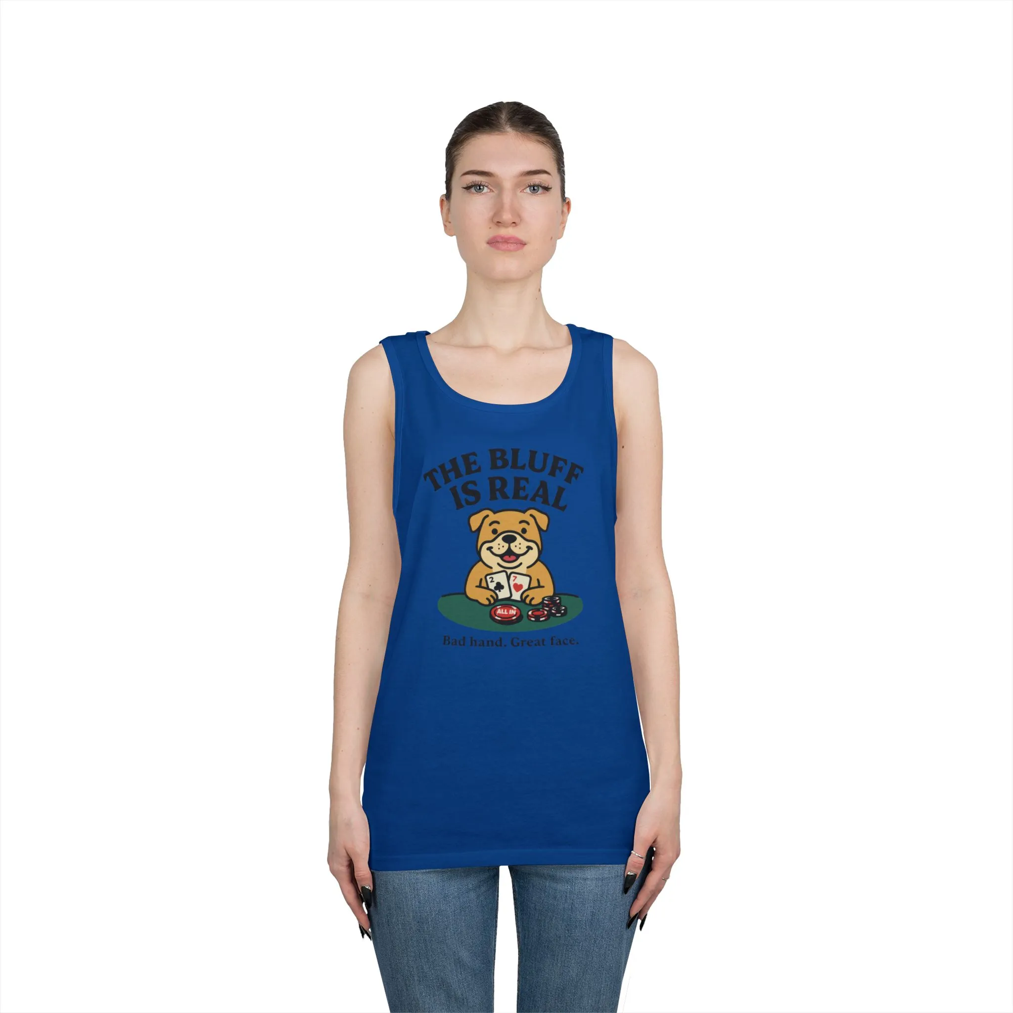 Funny Dog Poker Tank Top, The Bluff is Real Tee, Animal Lover Gift, Unisex Casino Humor Gift, Poker Night Apparel, Cute Pet Humor T-Shirt - Image 14