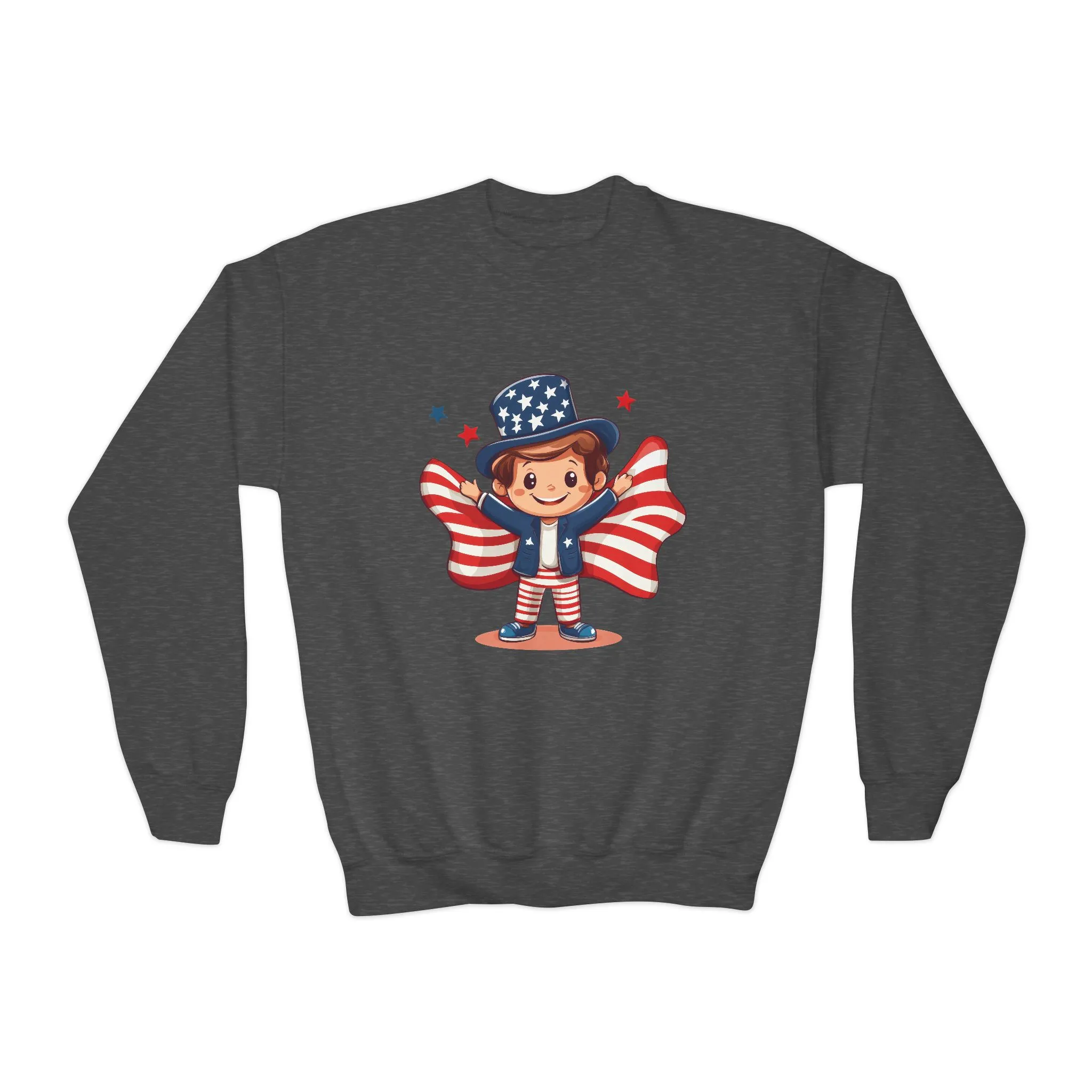 Patriotic Youth Crewneck Sweatshirt, Kids Flag Sweatshirt, July 4th Outfit, Independence Day Gear, Americana Sweatshirt, Holiday Clothing - Image 12