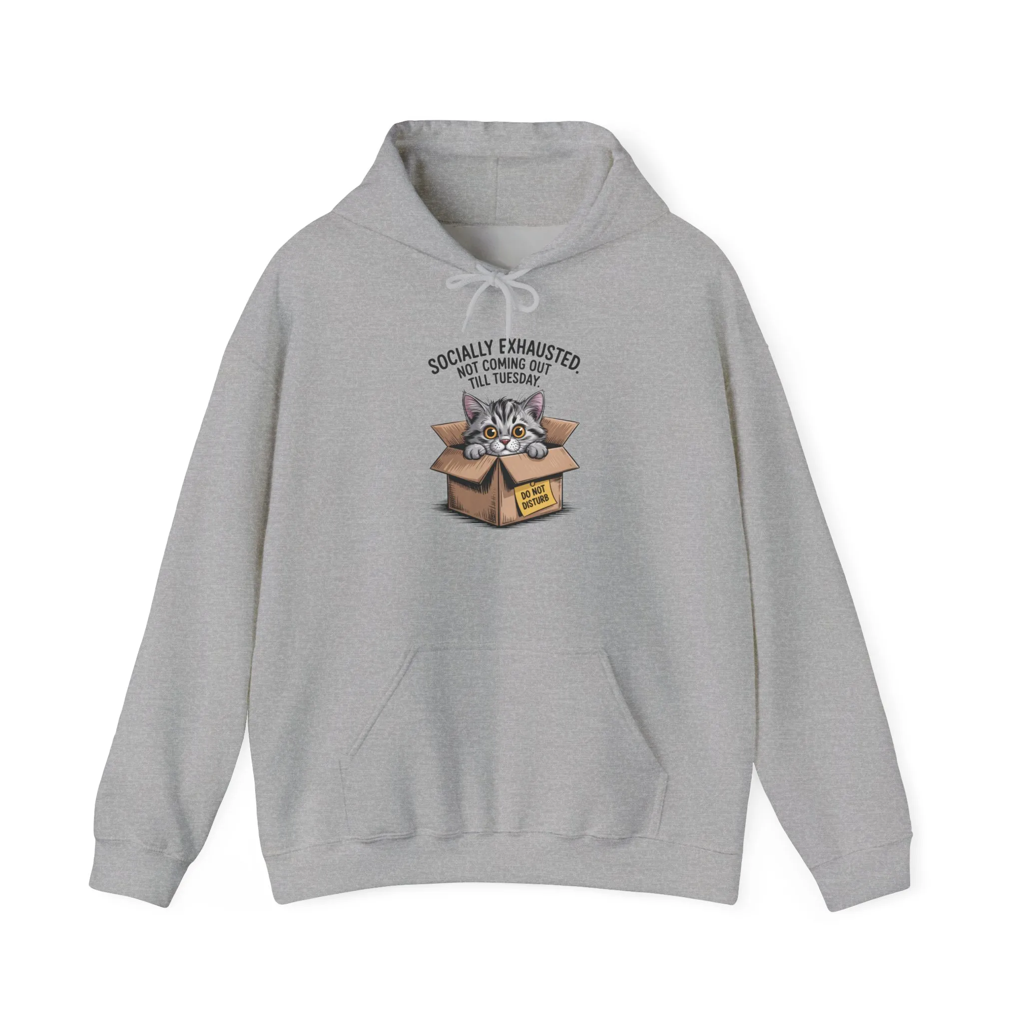Socially Exhausted Cat Hoodie - Cozy Sweatshirt for Cat Lovers, Funny Gift, Casual Wear, Unique Animal Apparel, Perfect for Relaxing Days - Image 41