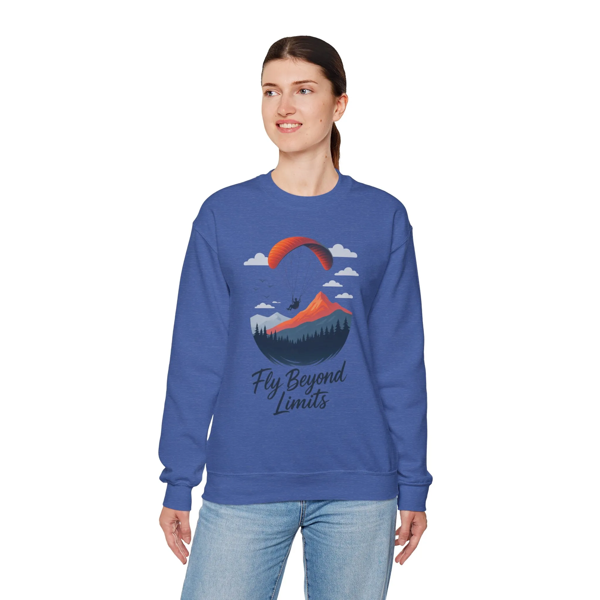 Adventure Inspiration Crewneck Sweatshirt - Fly Beyond Limits, Cozy Outdoor Outfit, Gift for Adventurers, Travel, Motivation Apparel - Image 30