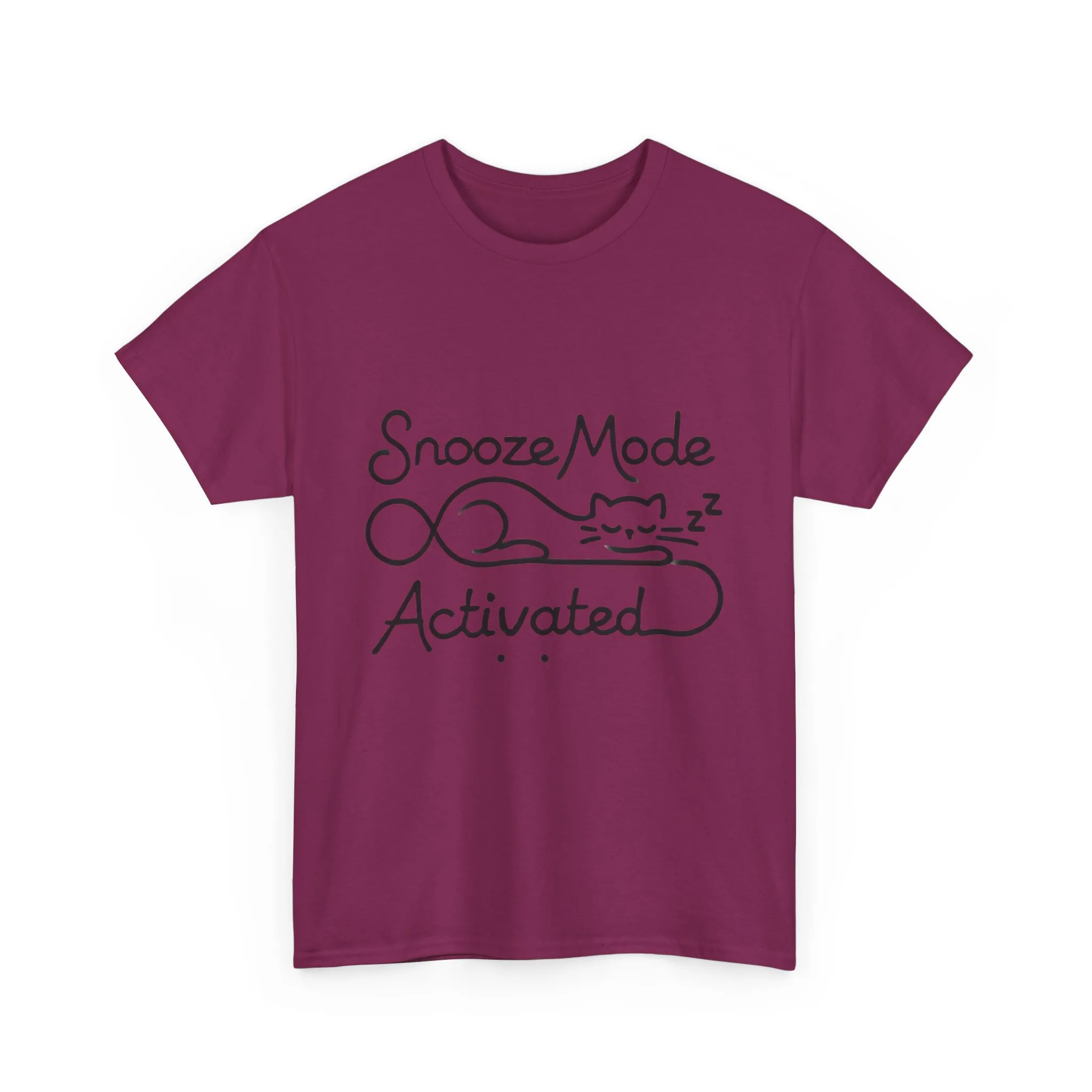 Cotton T-Shirt for Cat Lovers, Funny Sleeping Cat Tee, Lazy Mood Graphic, Women's Heavy Cotton T-Shirt Gift for Cat Lovers - Image 25