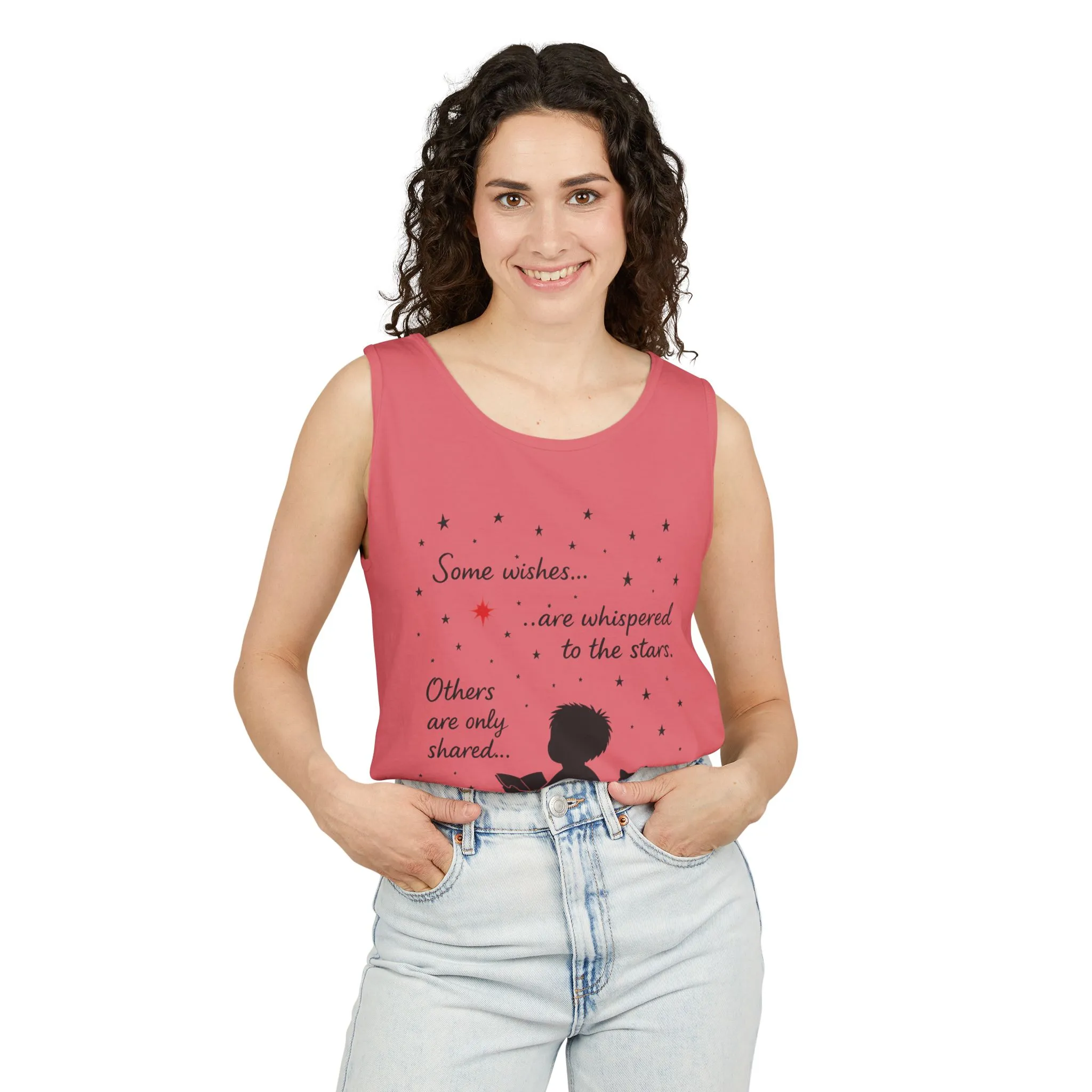 Whimsical Cat Lover's Tank Top, Inspirational Quote Top, Womens Garment-Dyed Summer Shirt, Gifts for Cat Moms, Casual Wear, Pet [...] - Image 3