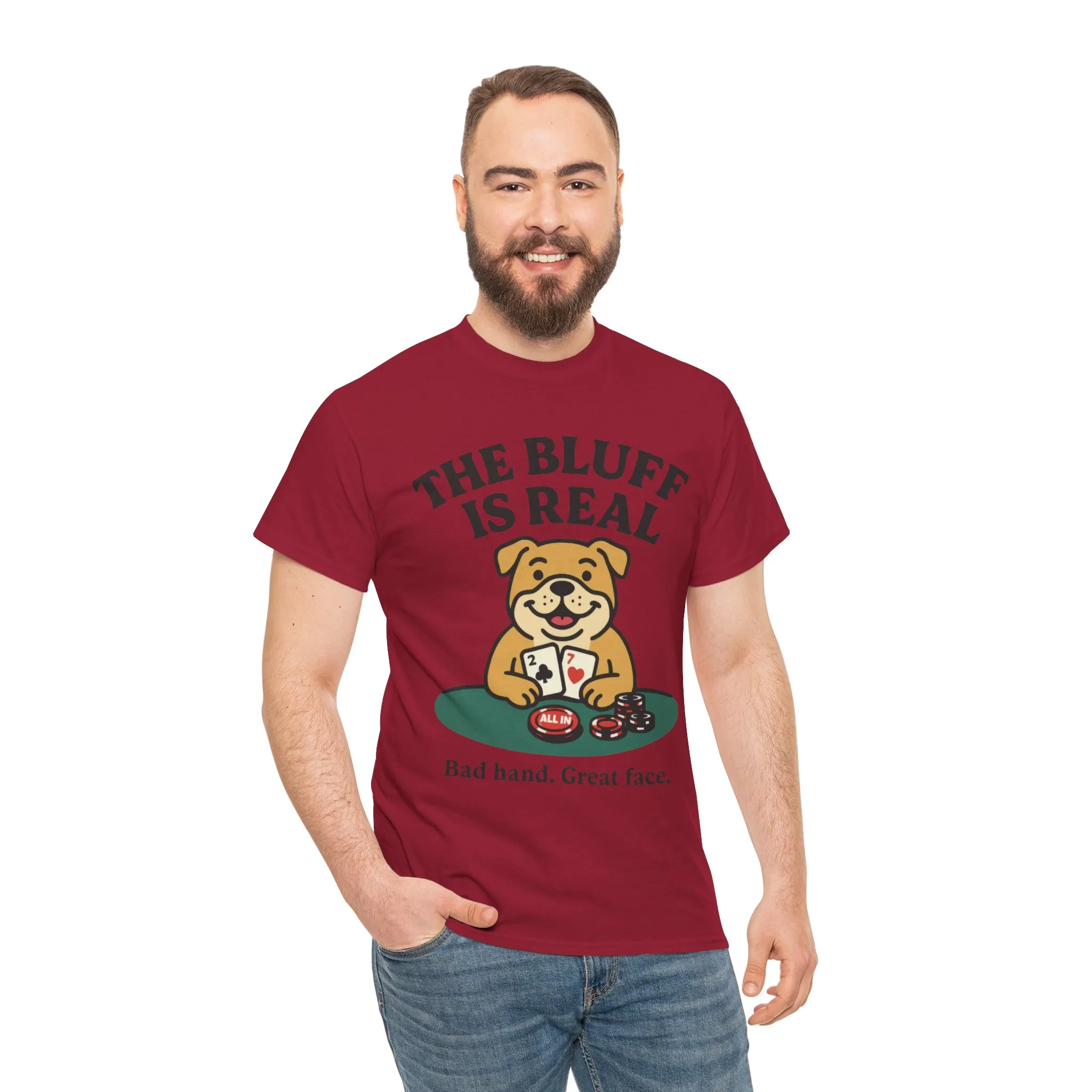 Funny Dog Poker Tee, The Bluff is Real, Animal Lover Gift, Unisex Casino Humor Gift, Poker Night Apparel, Cute Pet Humor T-Shirt - Image 25