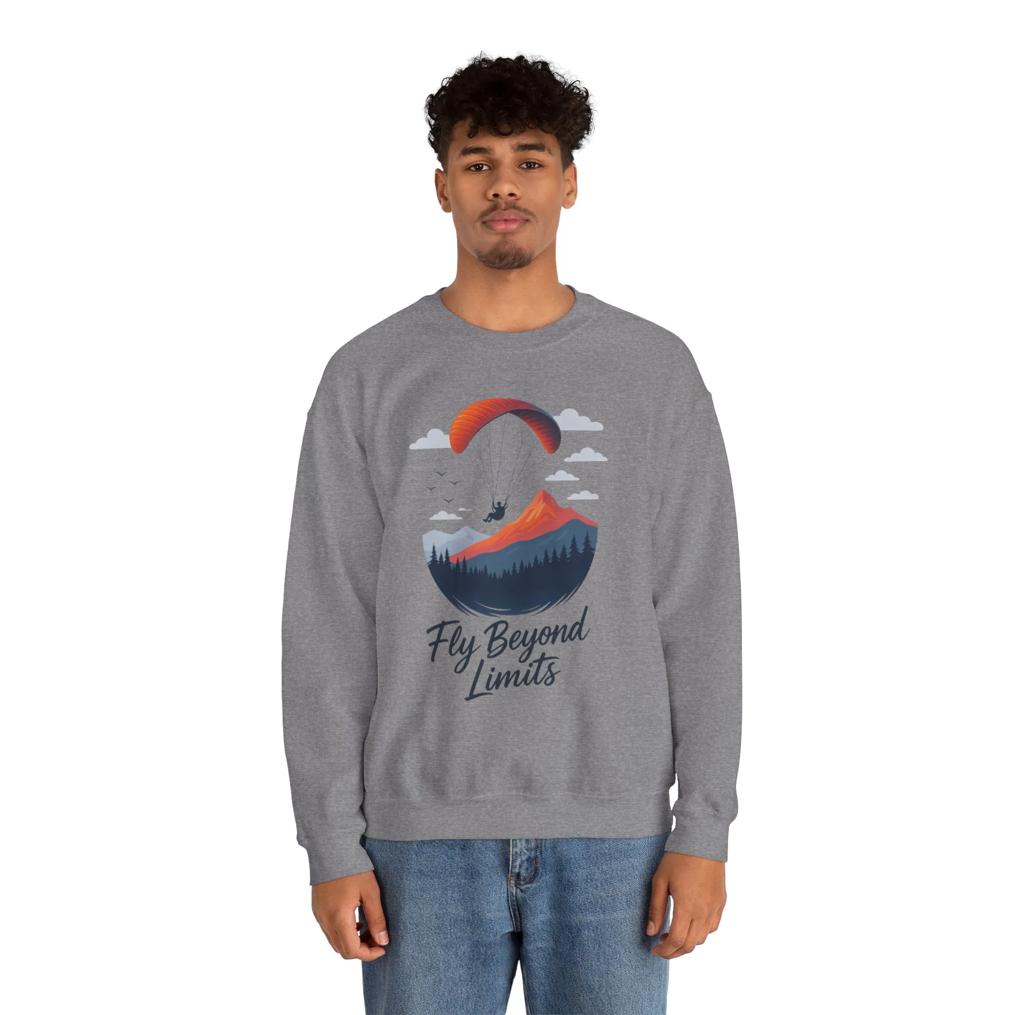 Adventure Inspiration Crewneck Sweatshirt - Fly Beyond Limits, Cozy Outdoor Outfit, Gift for Adventurers, Travel, Motivation Apparel - Image 18