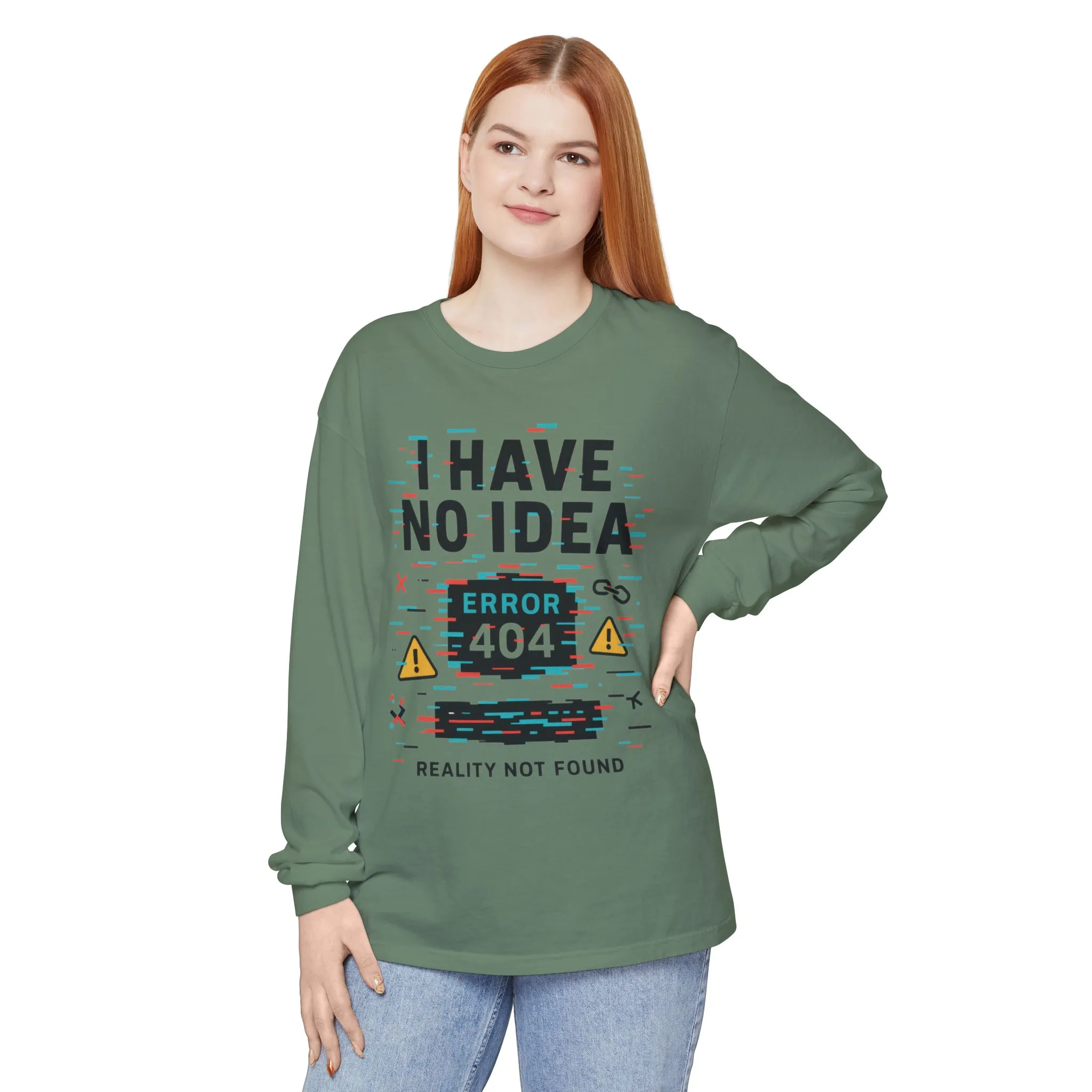 Unisex Long Sleeve T-Shirt, Funny Error 404 Graphic Tee, Internet Humor, Geeky Apparel, Quirky Humor Shirt, Gift for Tech Lovers - Image 31