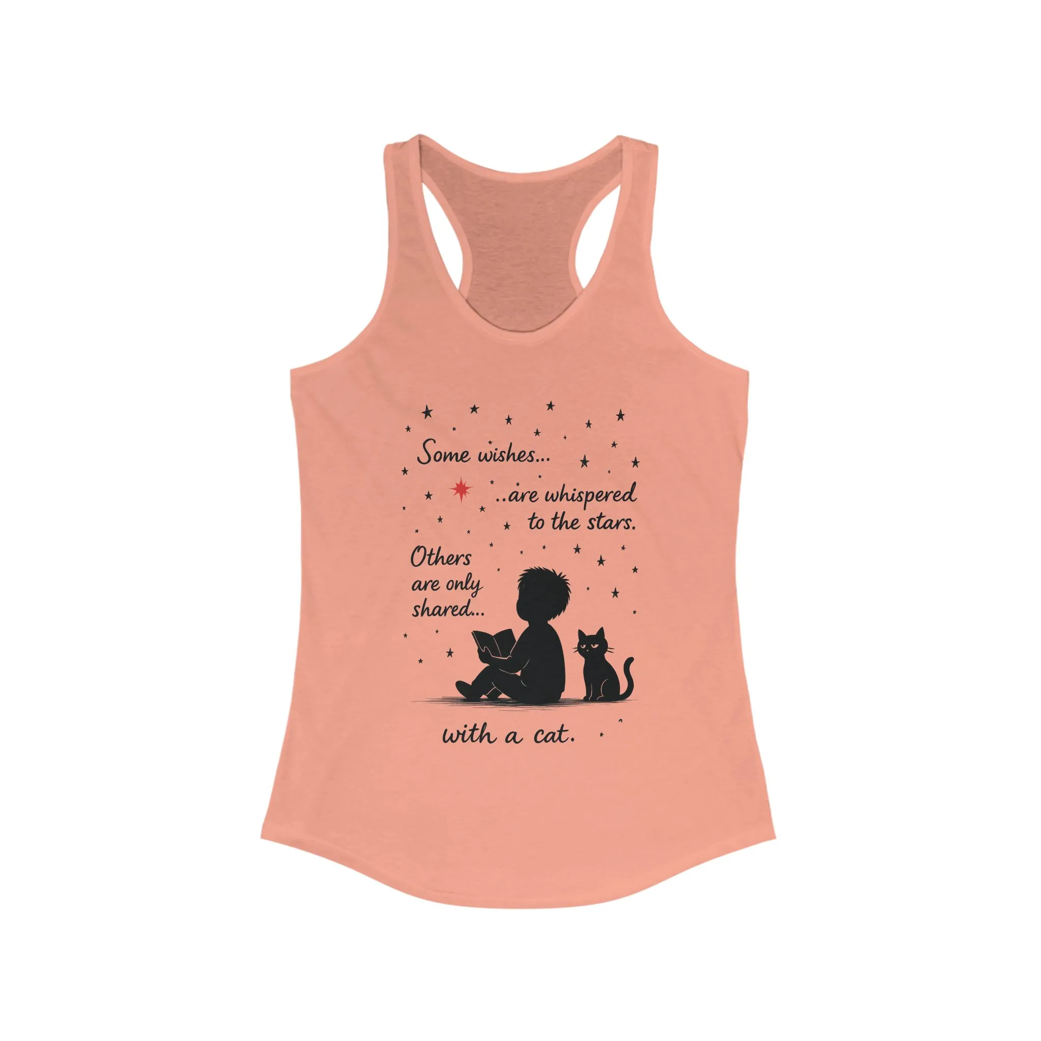 Whimsical Cat Themed Women's Racerback Tank - Perfect for Cat Lovers, Birthday Gifts, Casual Wear, Cozy Nights, Star Gazing Events - Image 5
