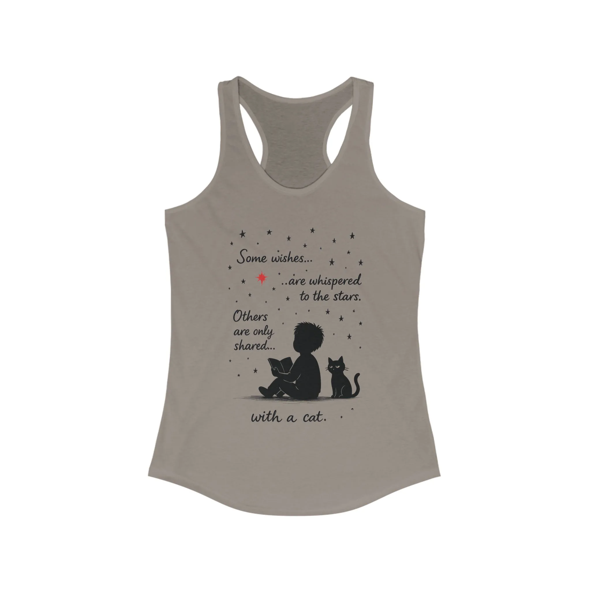 Whimsical Cat Themed Women's Racerback Tank - Perfect for Cat Lovers, Birthday Gifts, Casual Wear, Cozy Nights, Star Gazing Events - Image 9