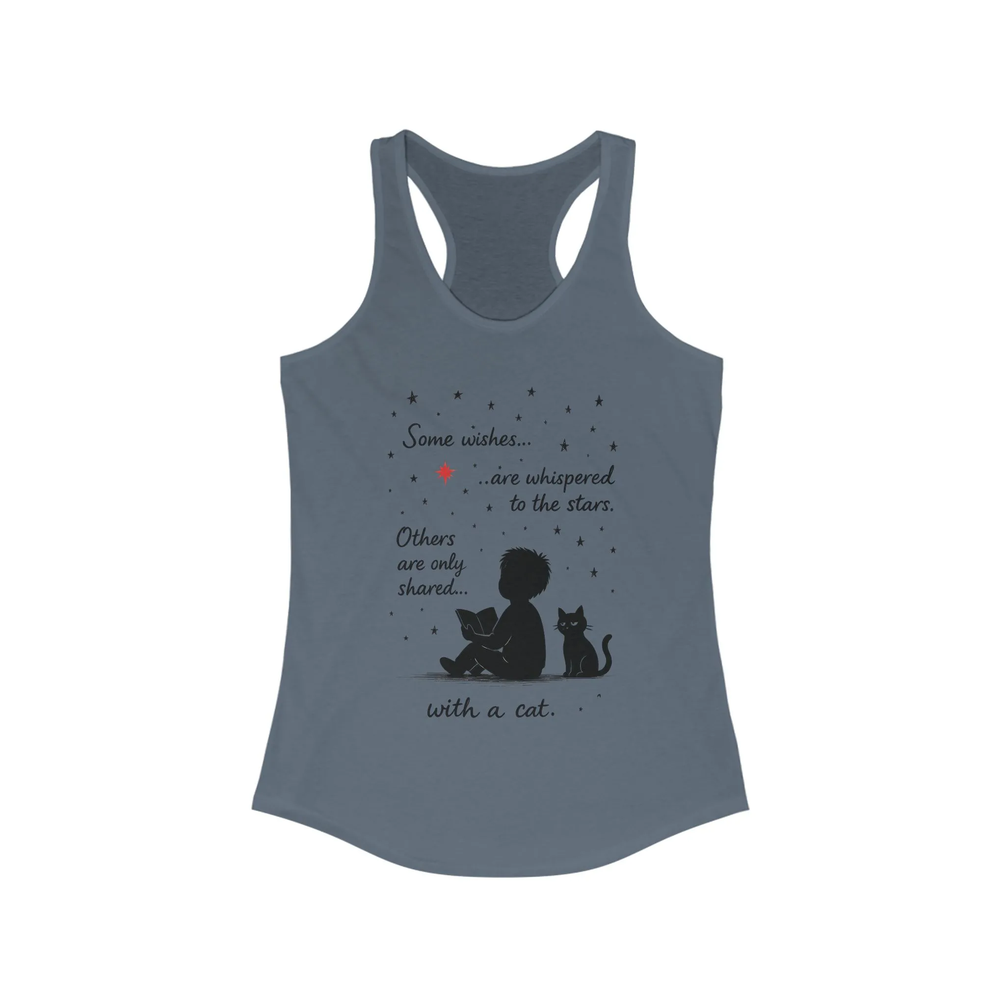Whimsical Cat Themed Women's Racerback Tank - Perfect for Cat Lovers, Birthday Gifts, Casual Wear, Cozy Nights, Star Gazing Events - Image 13