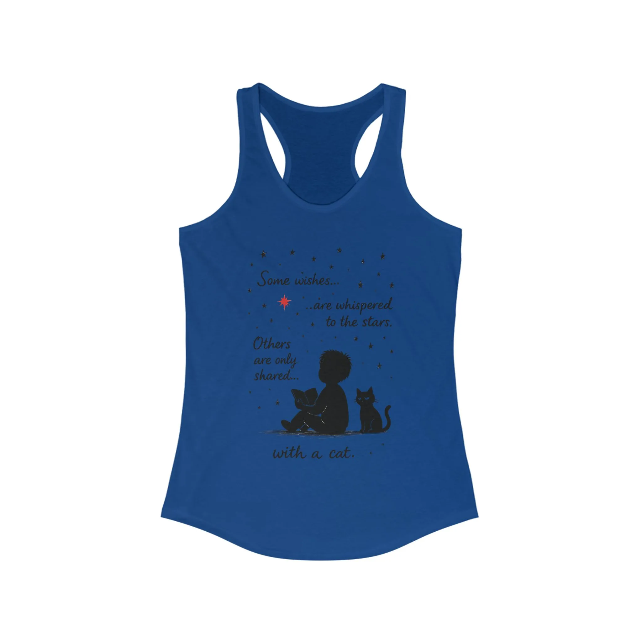 Whimsical Cat Themed Women's Racerback Tank - Perfect for Cat Lovers, Birthday Gifts, Casual Wear, Cozy Nights, Star Gazing Events - Image 15