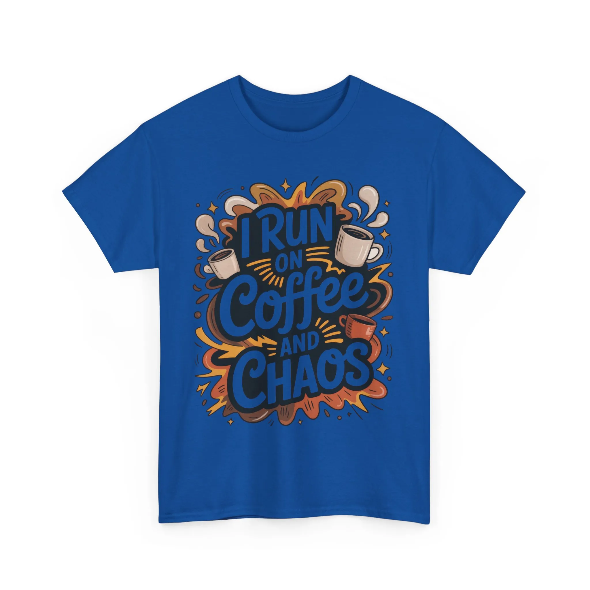 Run on Coffee and Chaos Tee, Unisex Cotton T-Shirt, Coffee Lover Gift, Casual Wear, Perfect for Relaxing Days - Image 8