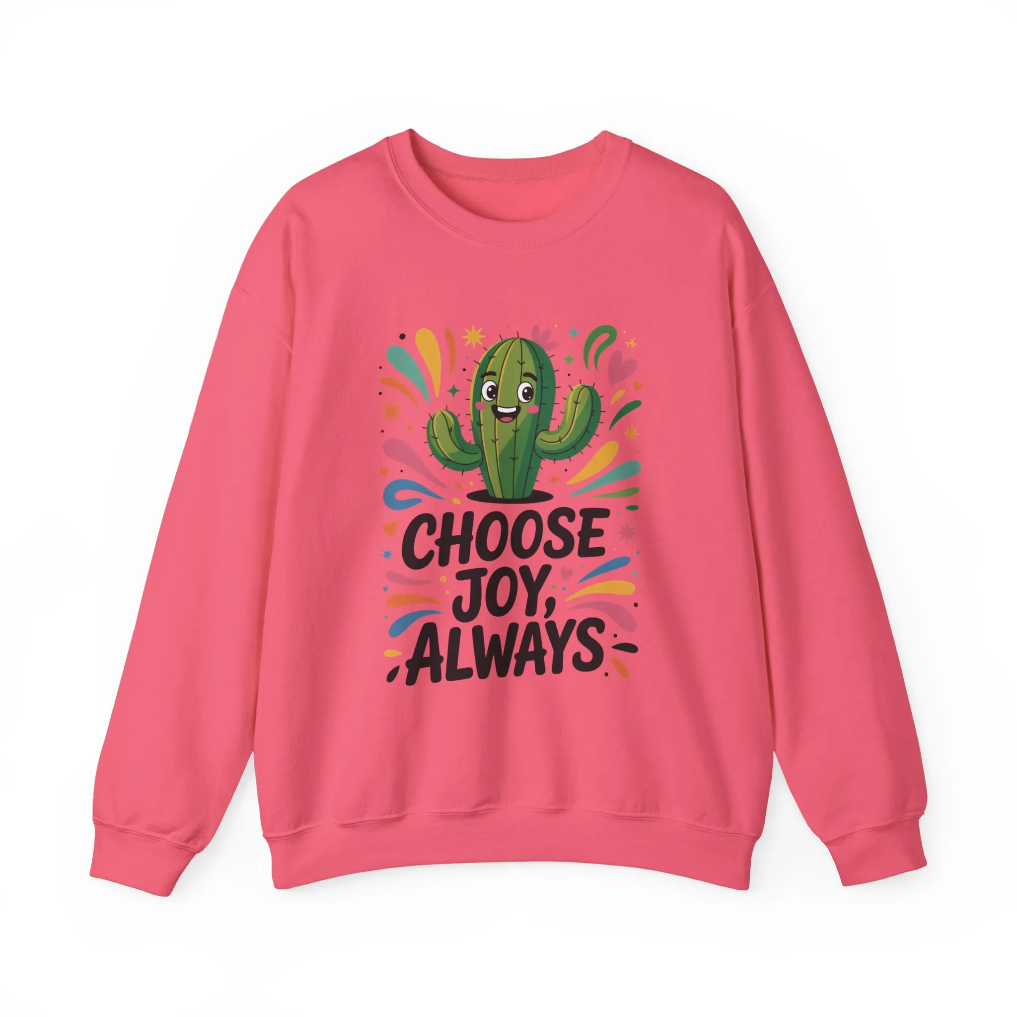 Joyful Cactus Sweatshirt: Choose Joy Always, Cozy Gift for Friends, Womens Casual Wear, Perfect for Celebrations and Everyday Comfort - Image 31