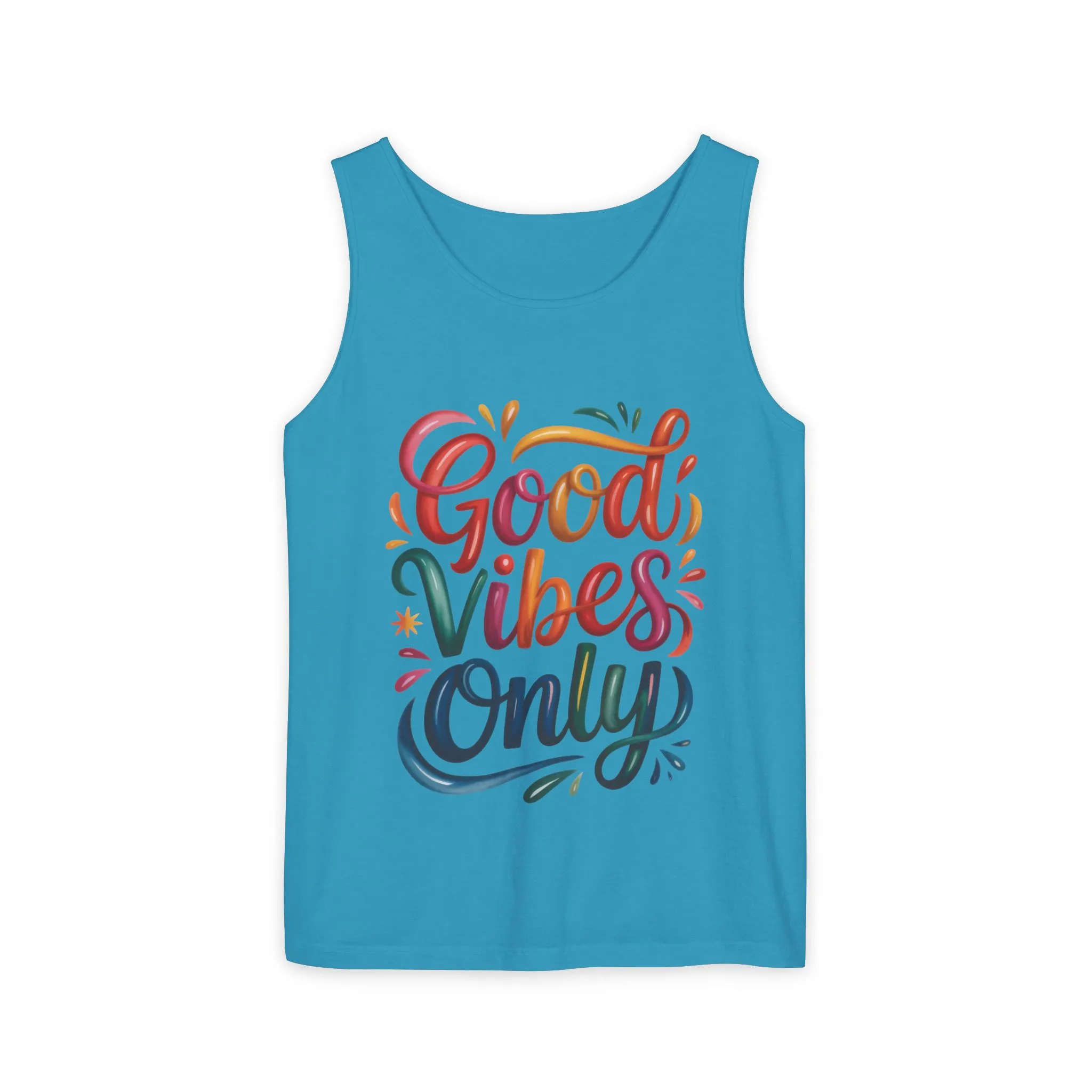 Good Vibes Only Womens Garment-Dyed Tank Top, Summer Casual Wear, Festival Outfit, Beach Day Tee, Gift for Friends, Positive Vibes Apparel - Image 27