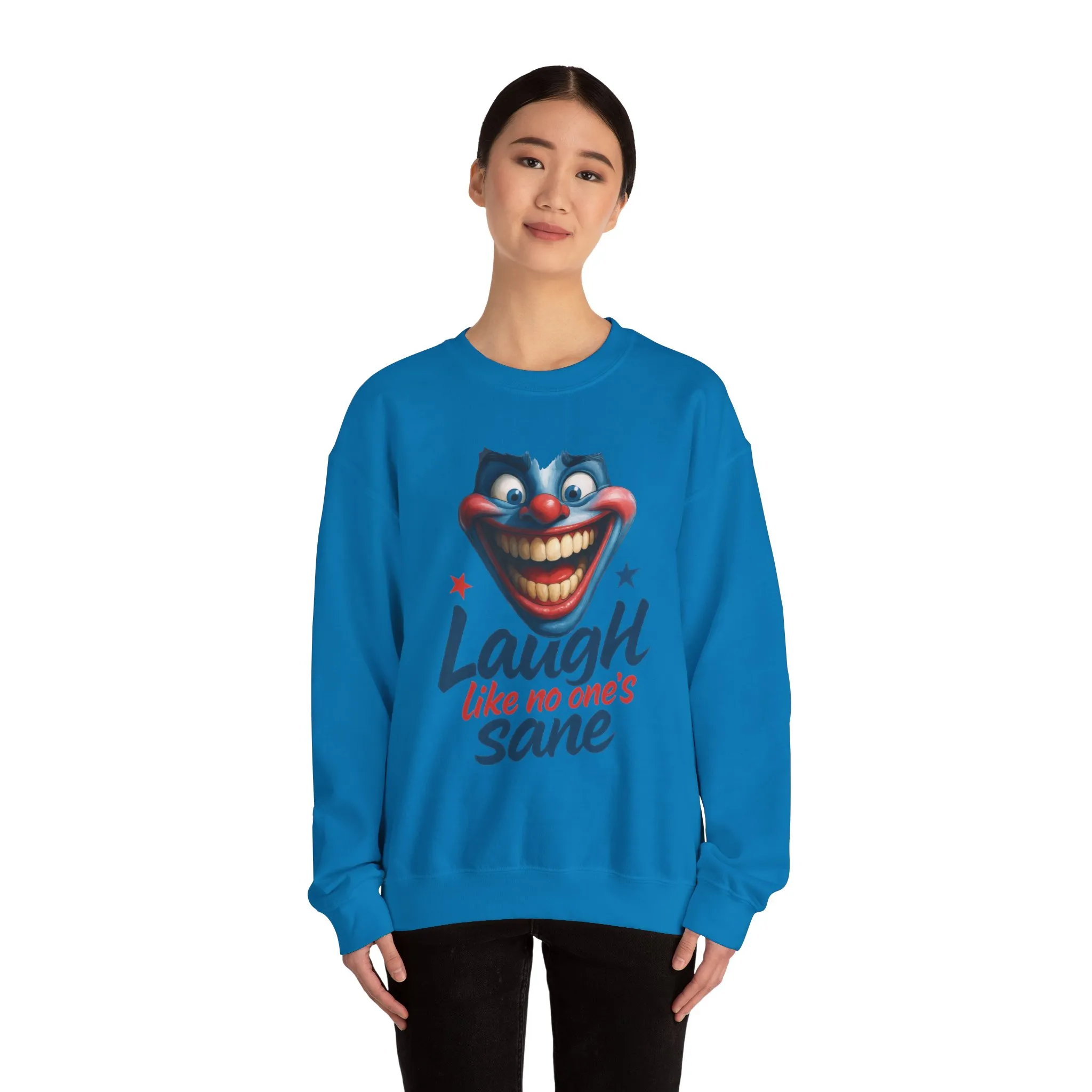 Funny Sweatshirt with 'Laugh Like No One's Sane' Design, Unisex Crewneck, Cozy Gift for Friends, Humor Apparel, Comfy Casual Wear - Image 32