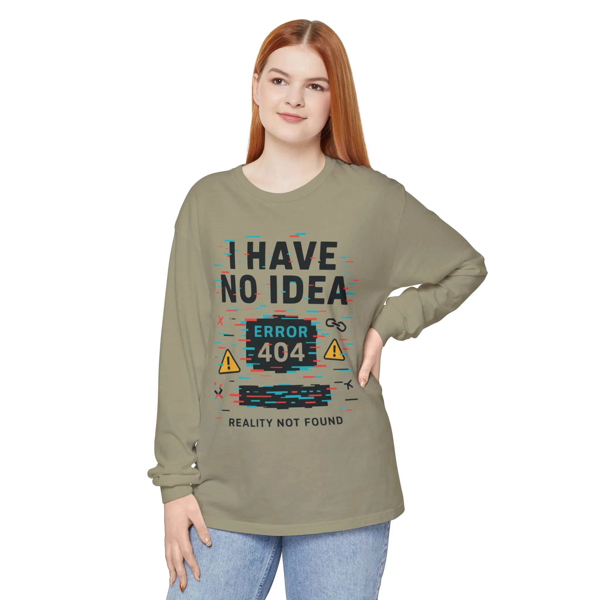 Unisex Long Sleeve T-Shirt, Funny Error 404 Graphic Tee, Internet Humor, Geeky Apparel, Quirky Humor Shirt, Gift for Tech Lovers - Image 9