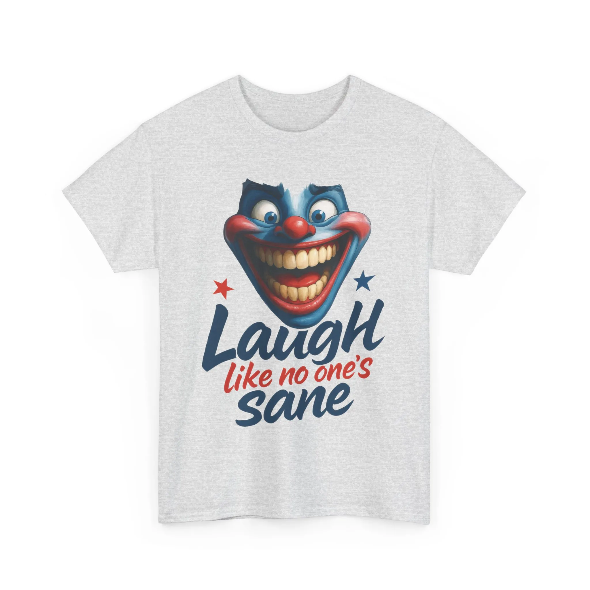 Funny Clown Face Unisex Heavy Cotton Tee, Creepy Clown Face T-Shirt, Humor T-Shirt,Clown Theme Shirt, Funny Horror Graphic Tee - Image 9