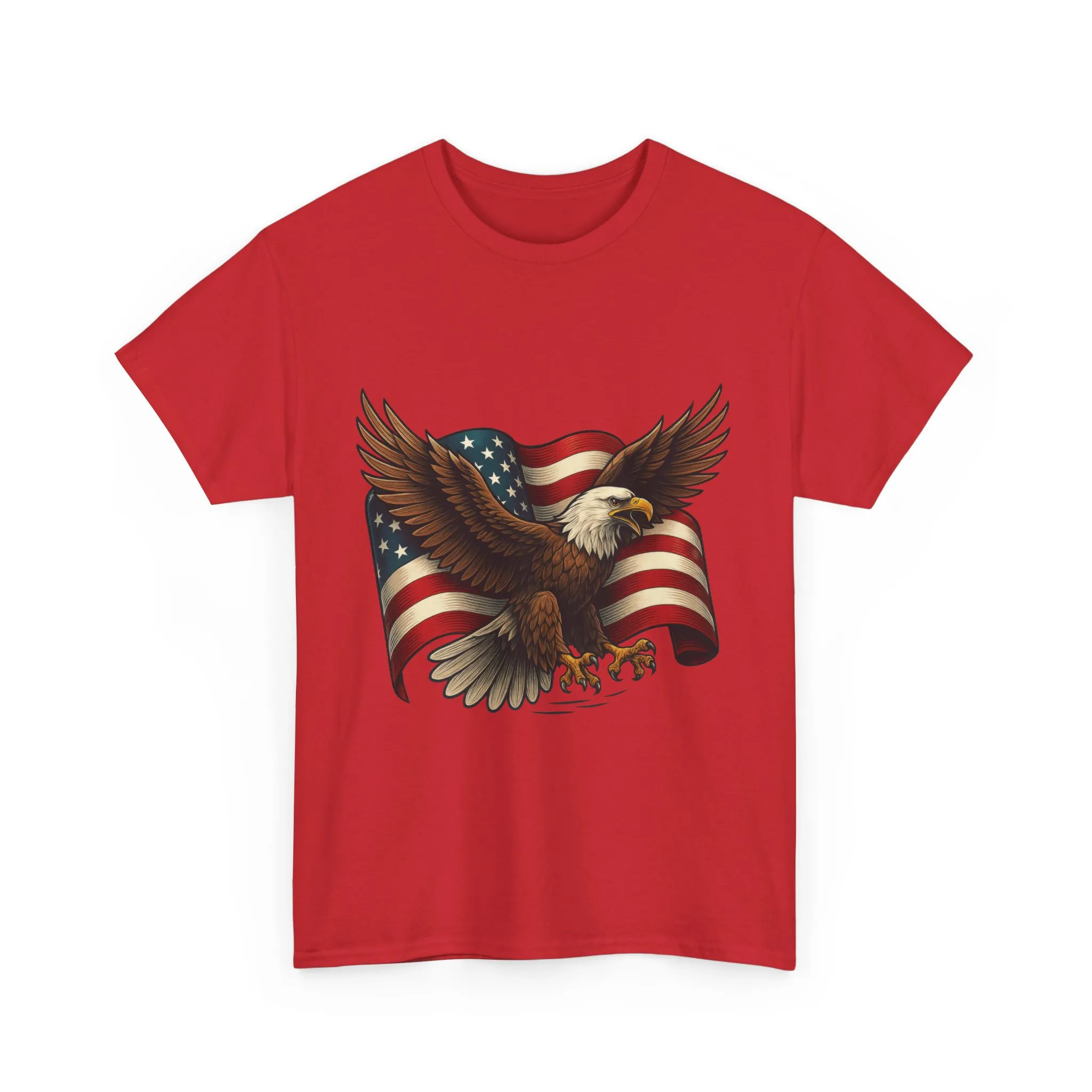 American Eagle Graphic Tee, Patriotic T-Shirt, Fourth of July Apparel, Eagle Love Shirt, Unisex Heavy Cotton Tee - Image 32