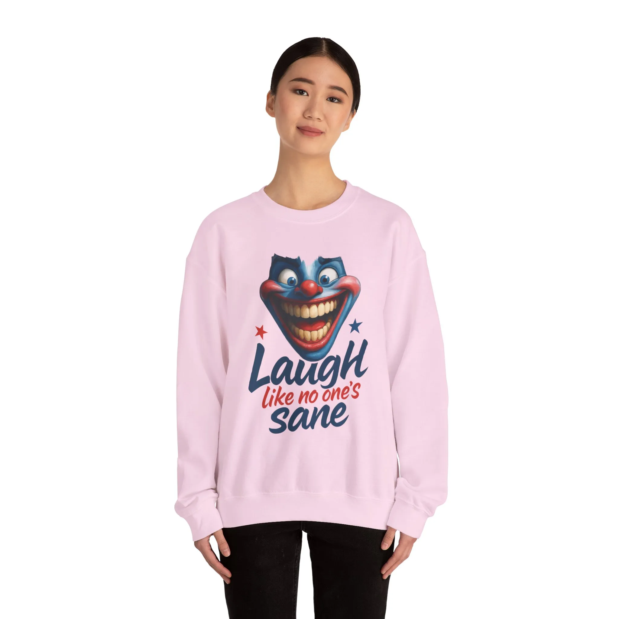 Funny Sweatshirt with 'Laugh Like No One's Sane' Design, Unisex Crewneck, Cozy Gift for Friends, Humor Apparel, Comfy Casual Wear - Image 36