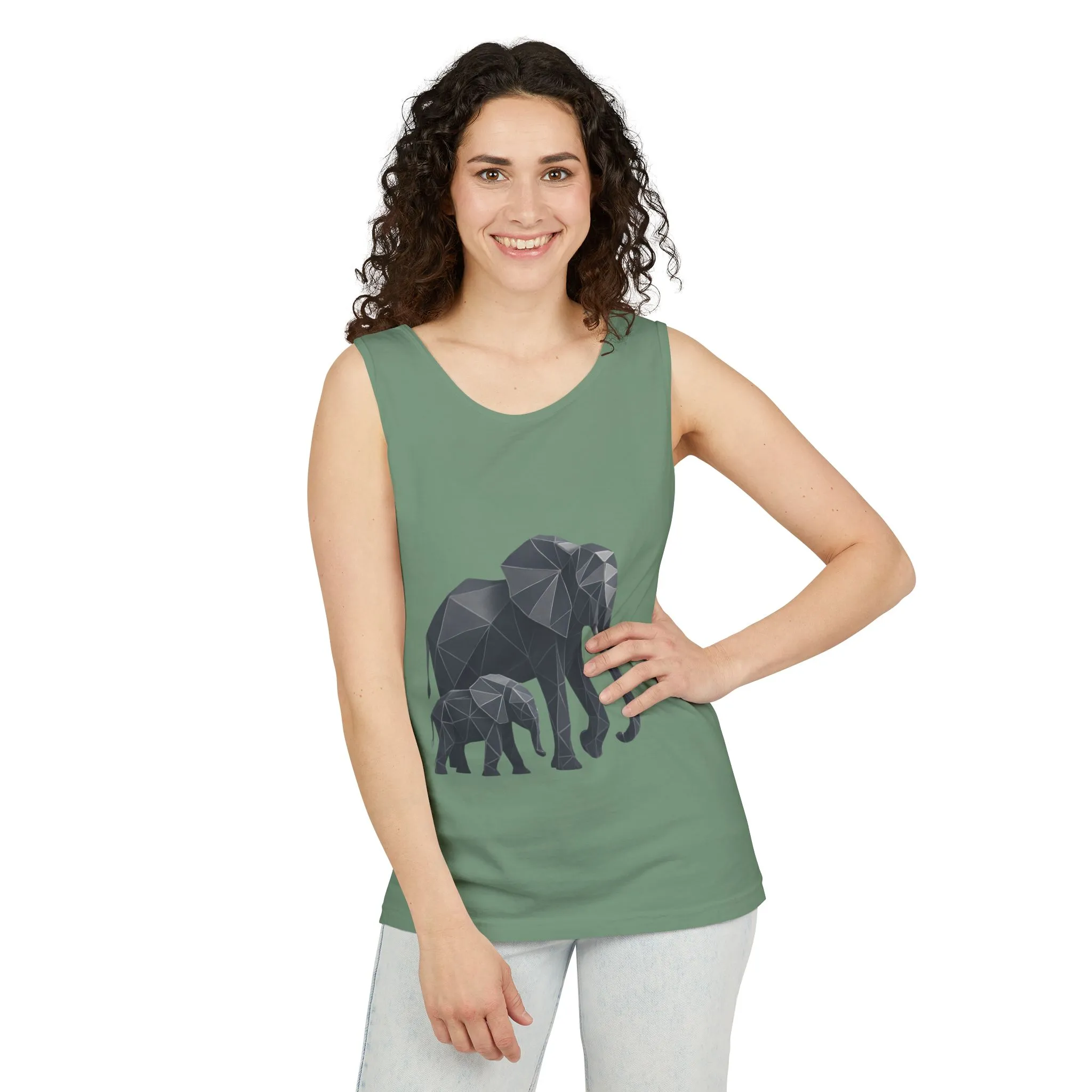 Elephant Family Unisex Tank Top, Animal Lover Gift, Casual Wear, Summer Essentials, Eco-Friendly Apparel, Wildlife Shirt - Image 8