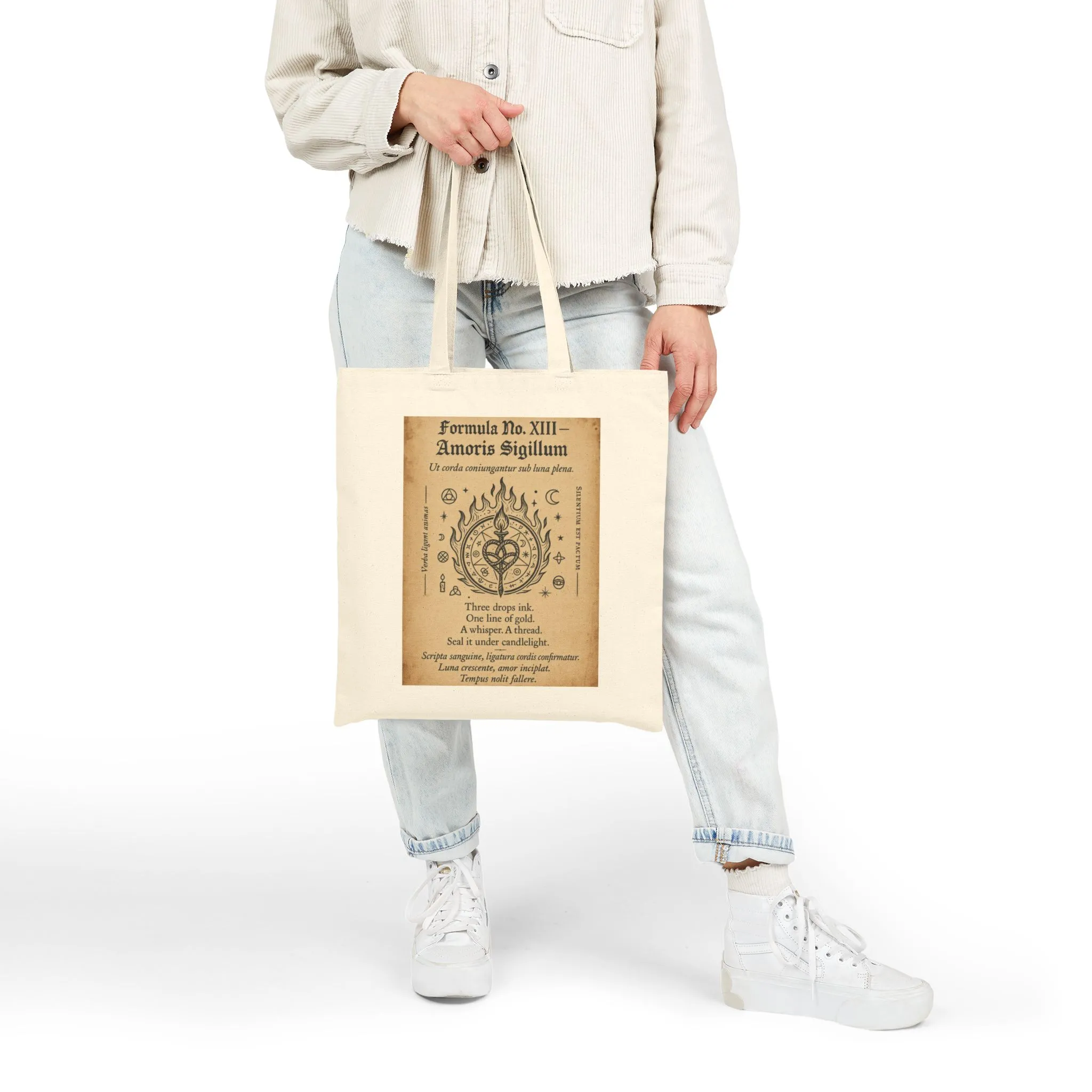 Love Sigil Tote Bag, Amoris Charm Print, Occult Romance Symbol, Witchy Ritual Canvas Bag, Mystic Heart Spell Design, Witchy Gift, Boho Tote - Image 10