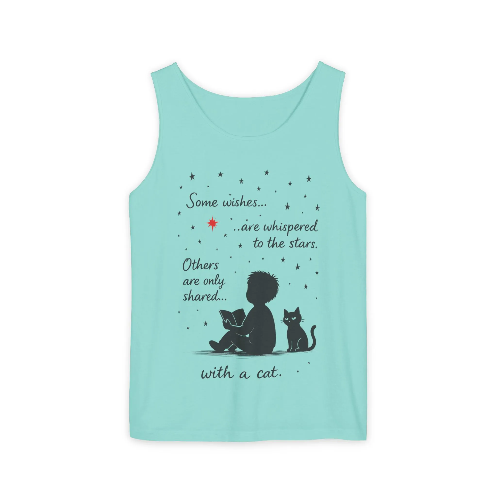 Whimsical Cat Lover's Tank Top, Inspirational Quote Top, Womens Garment-Dyed Summer Shirt, Gifts for Cat Moms, Casual Wear, Pet [...] - Image 37