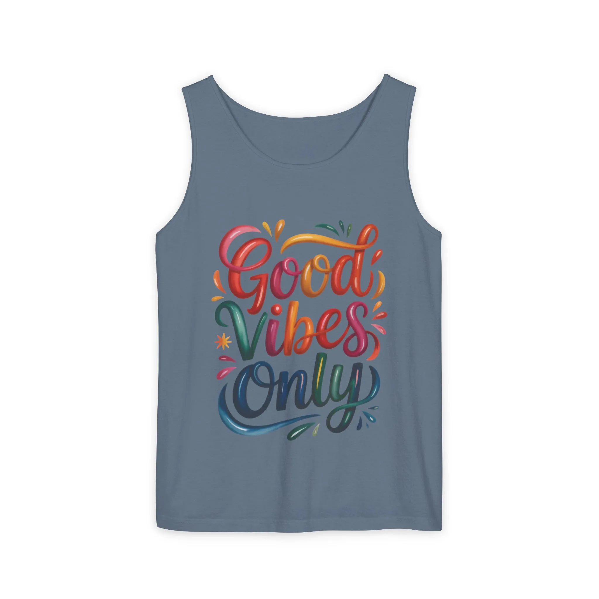 Good Vibes Only Womens Garment-Dyed Tank Top, Summer Casual Wear, Festival Outfit, Beach Day Tee, Gift for Friends, Positive Vibes Apparel - Image 29