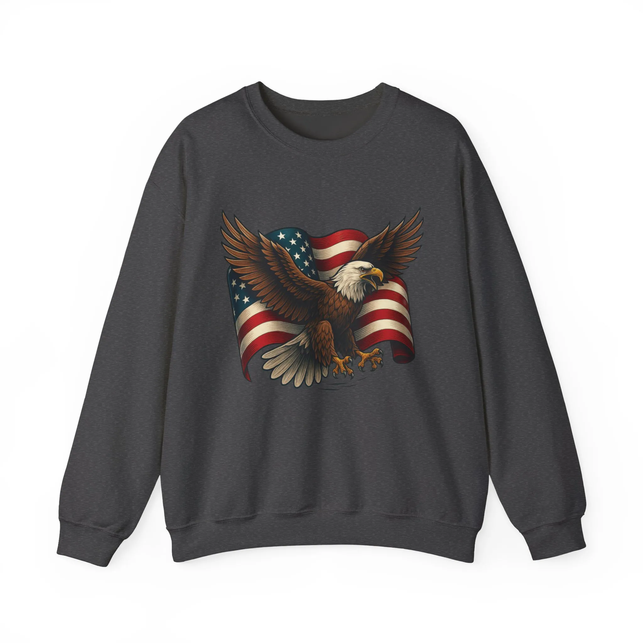 Patriotic Eagle Sweatshirt - Unisex Crewneck, USA Flag Apparel, Memorial Day, Veteran's Day, Independence Day, Gift for Patriots - Image 13