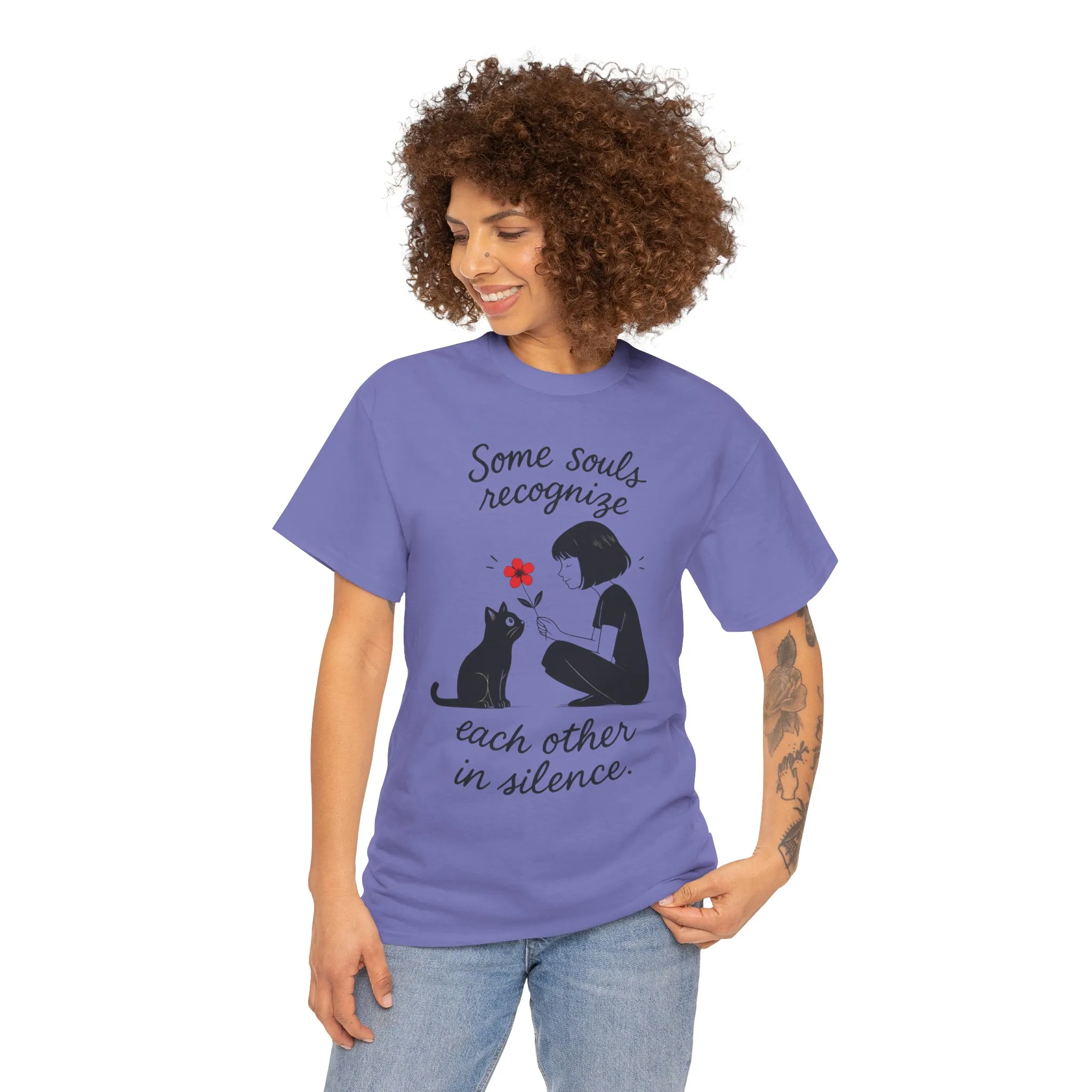 Cat Lover's Heavy Cotton Tee, Cute Cat Shirt, Pet Owner Gift, Animal Lover Apparel, Birthday Gift for Her, Women's Cotton T-Shirt, Cat Lover