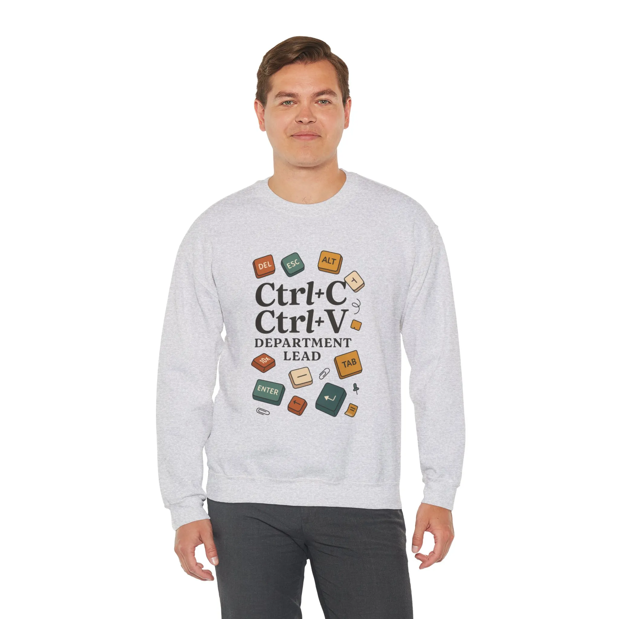Funny Ctrl+C Ctrl+V Department Lead Sweatshirt, Unisex Crewneck, Gift for Tech Lovers, Office Humor, Cozy Casual Wear, Gift for a Coworker - Image 3