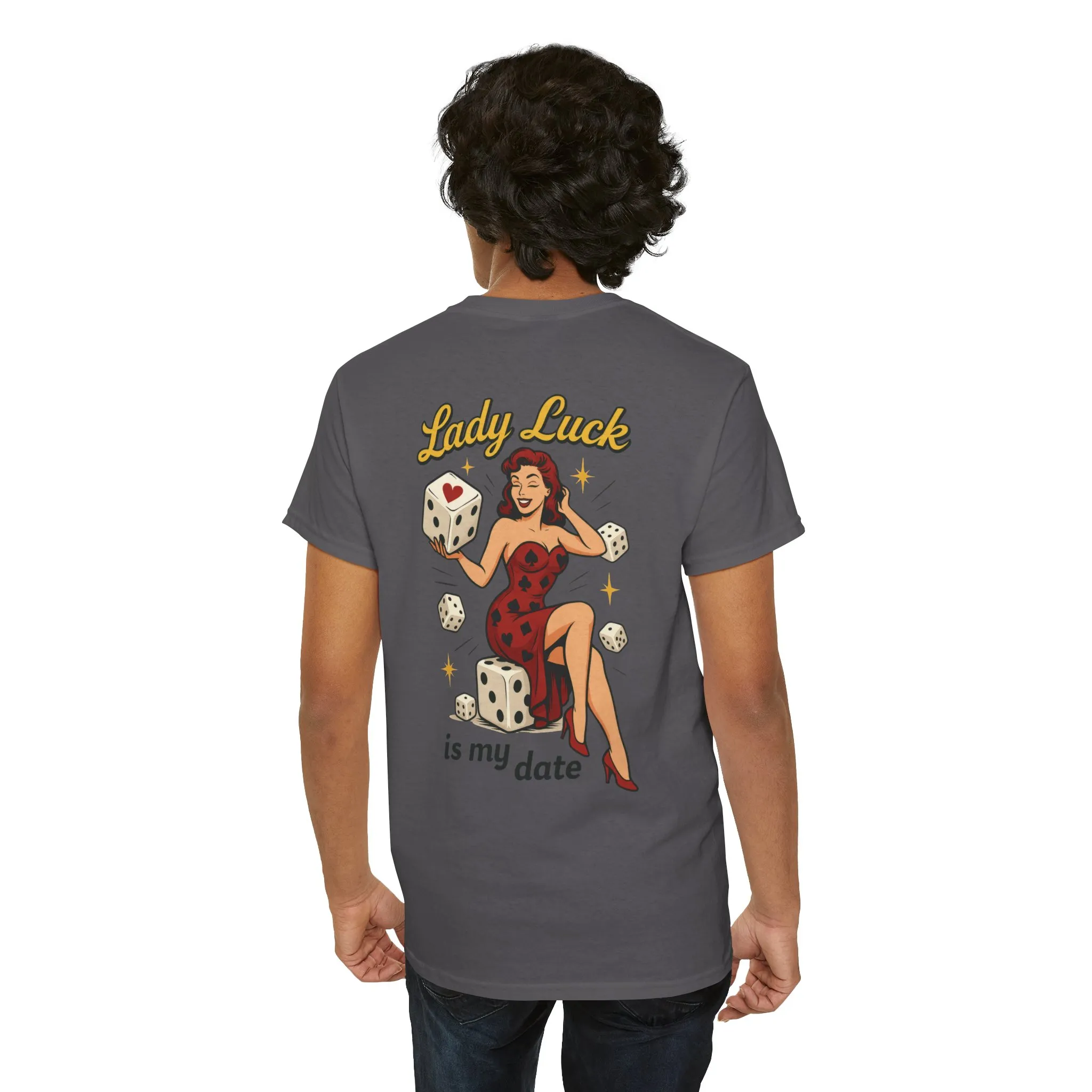 Lucky Me Tee, Retro Lady Luck Shirt for Men, Gambling & Dice Themed Tee, Vintage Pin-Up Vegas Gift, Good Luck Gifts, for Luck Enthusiasts - Image 23
