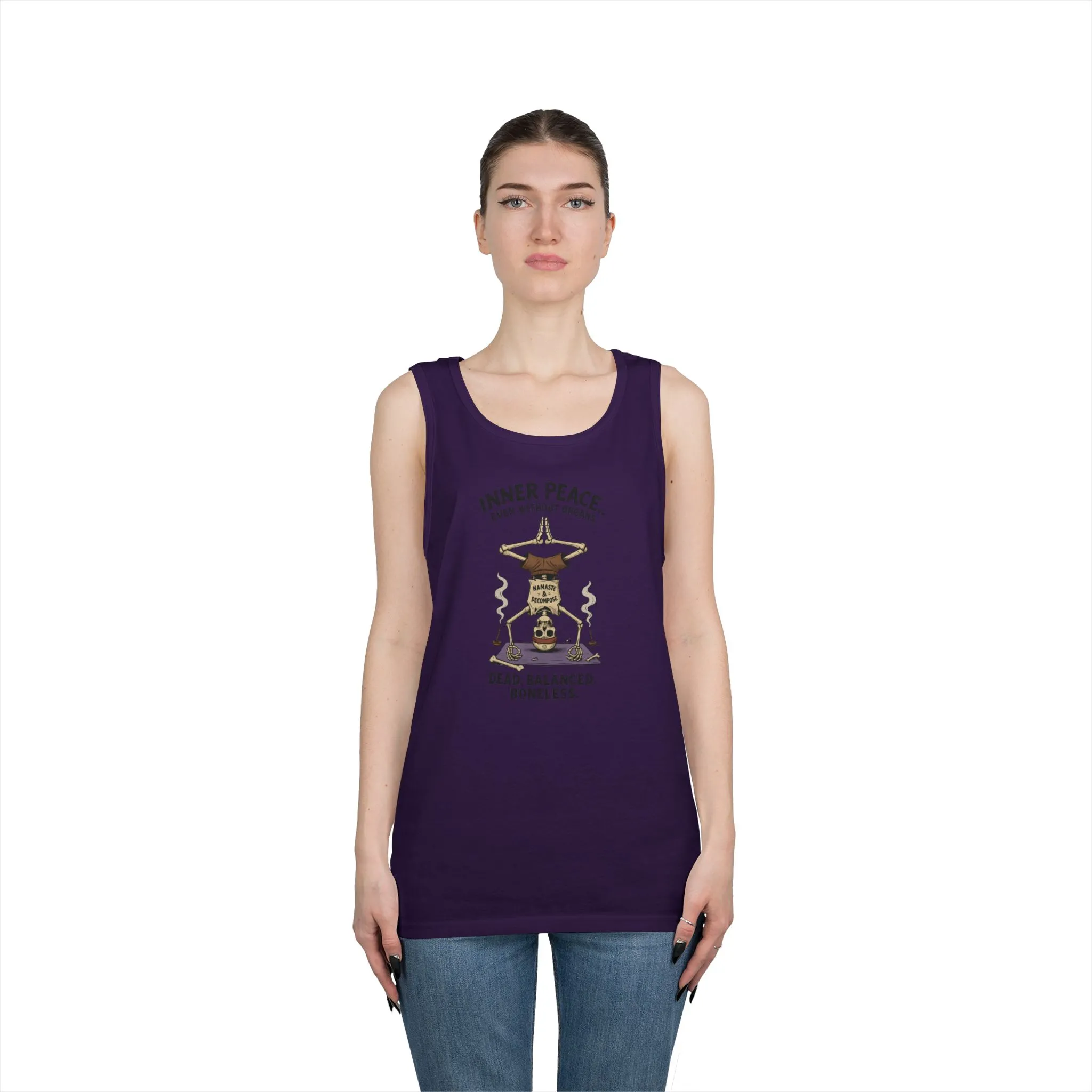 Inner Peace Skeleton Yoga Unisex Tank Top, Dark Humor Meditation Tee, Gift for Mindfulness Lovers, Yoga Shirt, Peaceful Vibes - Image 19