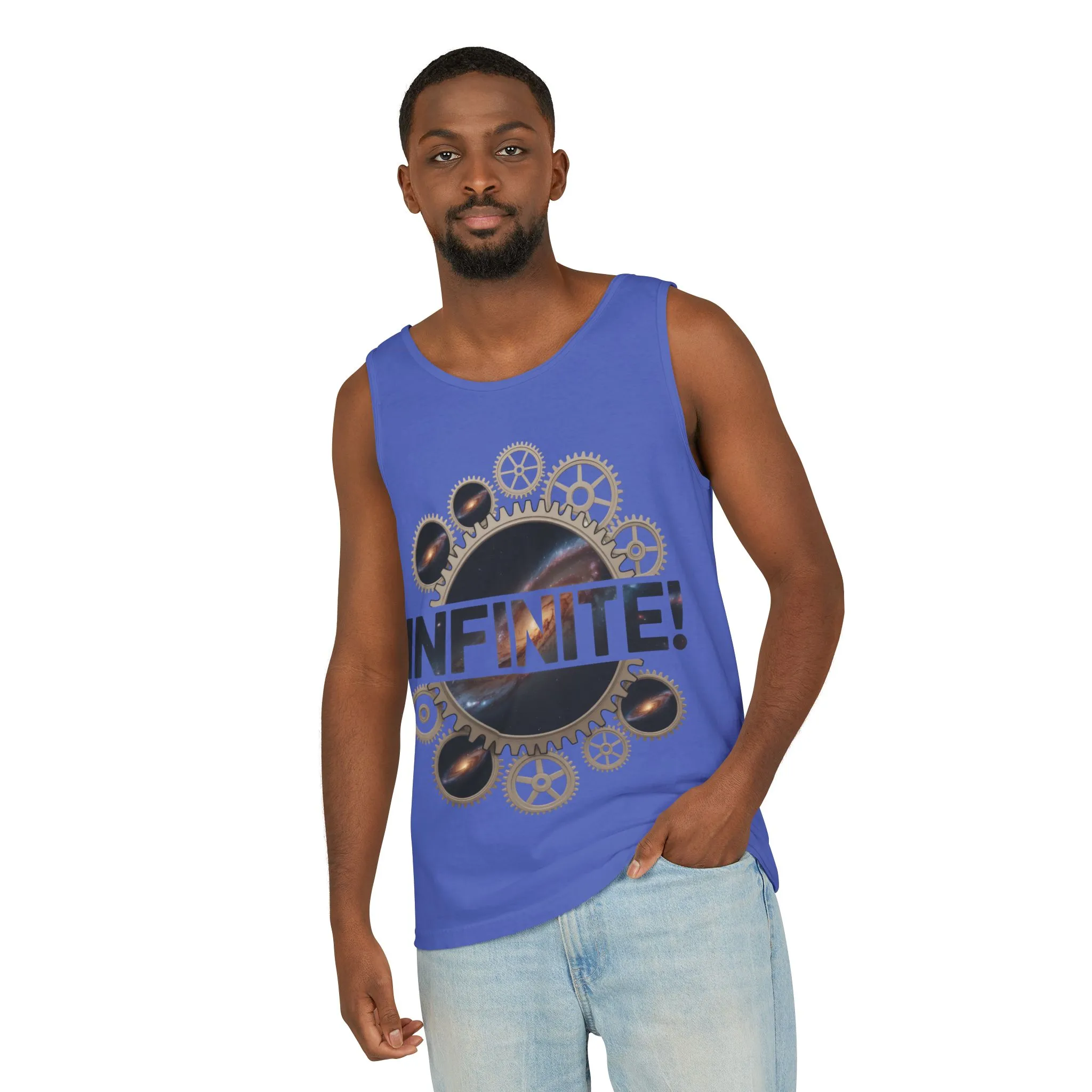 Men's INFINITE! Steampunk Space Gears T-Shirt, Cosmic Mechanical Design Tee for Sci-Fi & Engineering Lovers, Workout Shirt - Image 38