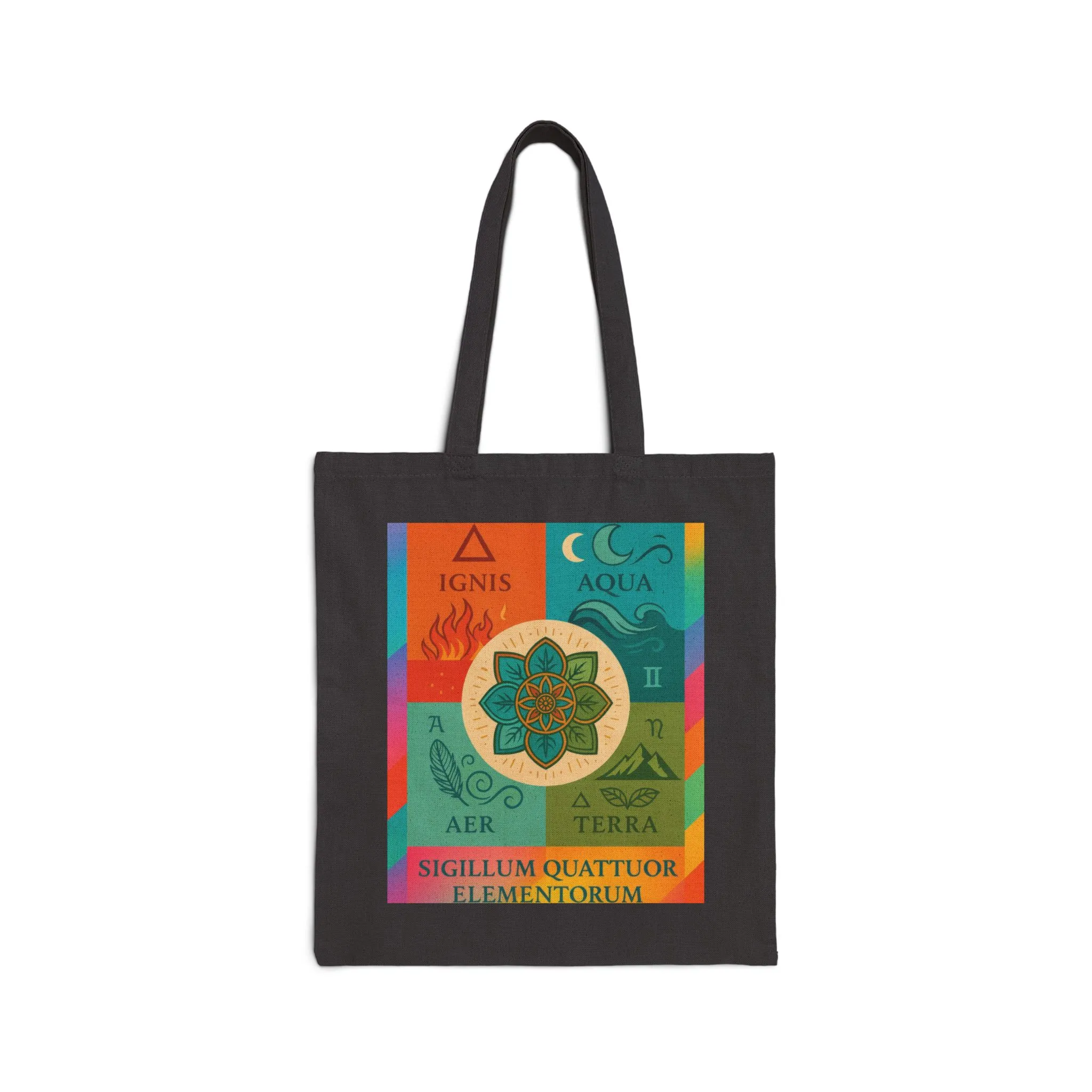 Four Elements Mandala Tote Bag, Fire, Water, Air, Earth Illustrated Symbolic Canvas Bag, Spiritual Boho Elemental Series Gift, Art Tote - Image 8