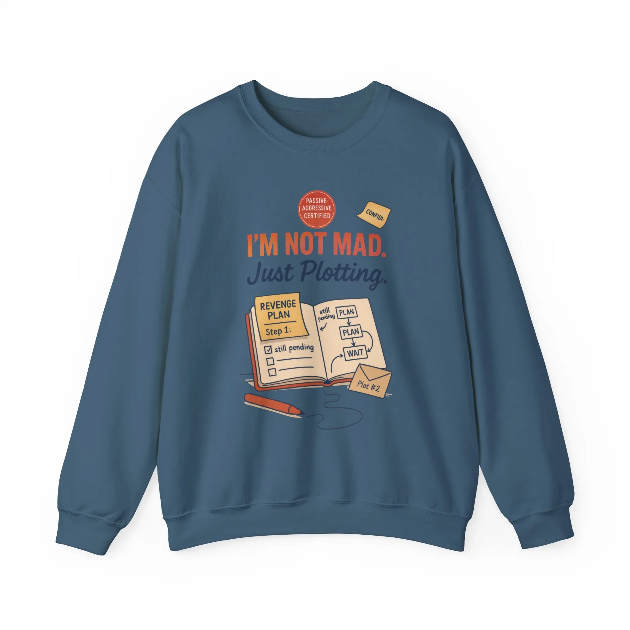 Funny Mens Revenge Sweatshirt, Im Not Mad Just Plotting, Passive Aggressive Sarcastic Crewneck for Him - Image 30