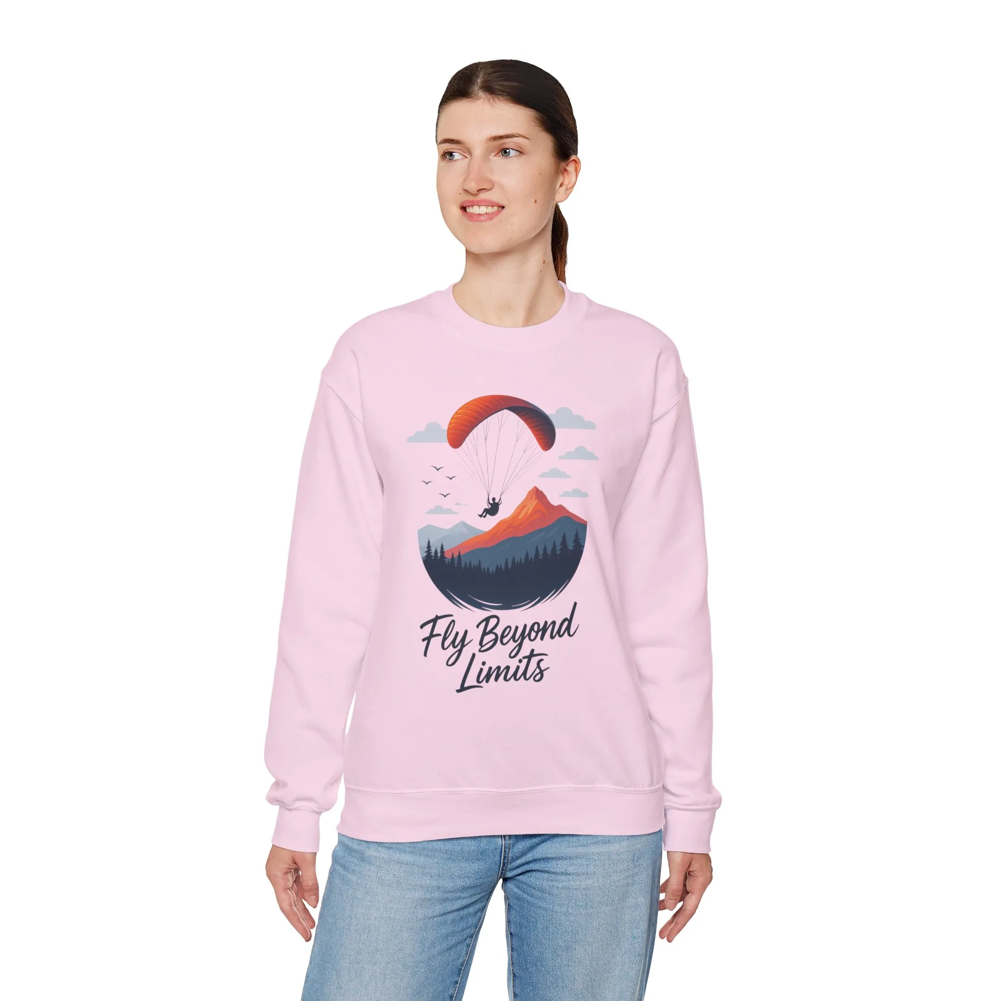 Adventure Inspiration Crewneck Sweatshirt - Fly Beyond Limits, Cozy Outdoor Outfit, Gift for Adventurers, Travel, Motivation Apparel - Image 38