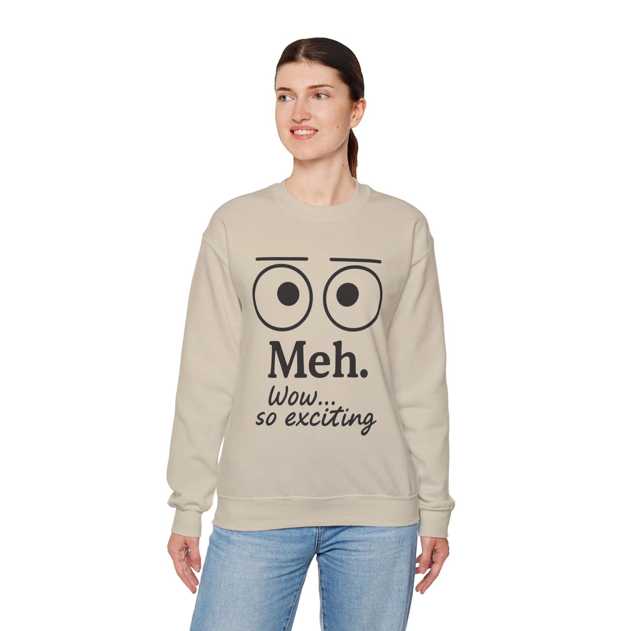 Meh Sweatshirt, Womens Funny Crewneck, Casual Gift for Friends, Comfy Everyday Wear, Sarcastic Apparel, Relaxed Style Clothing - Image 39