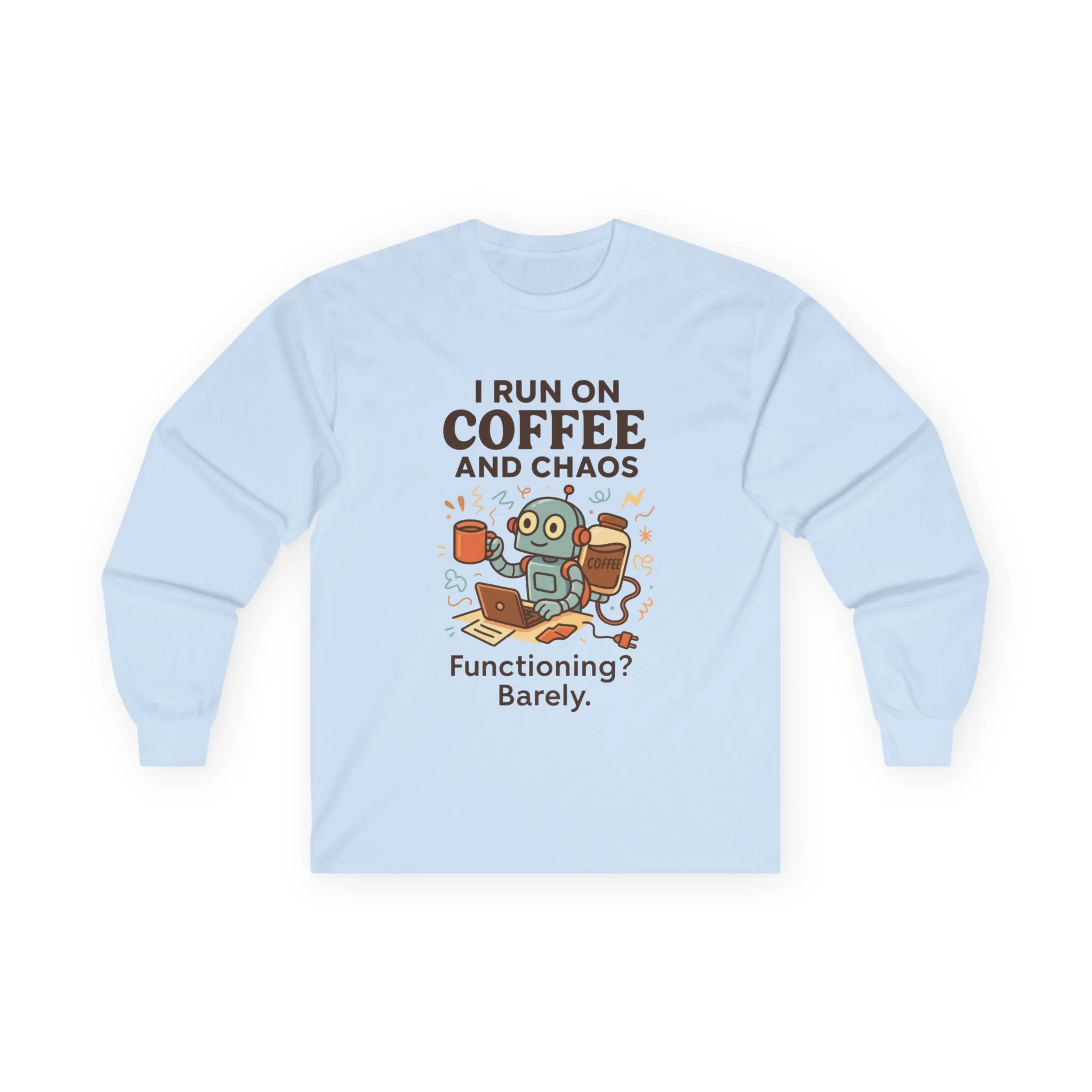 Coffee Lover Long Sleeve Tee, Tee for Coffee Enthusiasts, Funny Gift for Coffee Lovers, Unisex Long Sleeve Shirt, Work from Home Humor Tee - Image 25