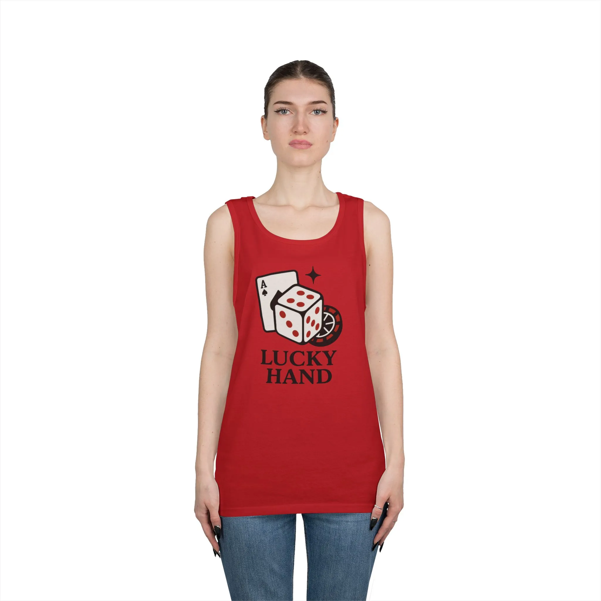 Lucky Hand Unisex Tnak Top, Gambling Tee, Casino Wear, Good Luck Gift, Poker T-Shirt, Casual Vintage Style, Gym Clothing - Image 2