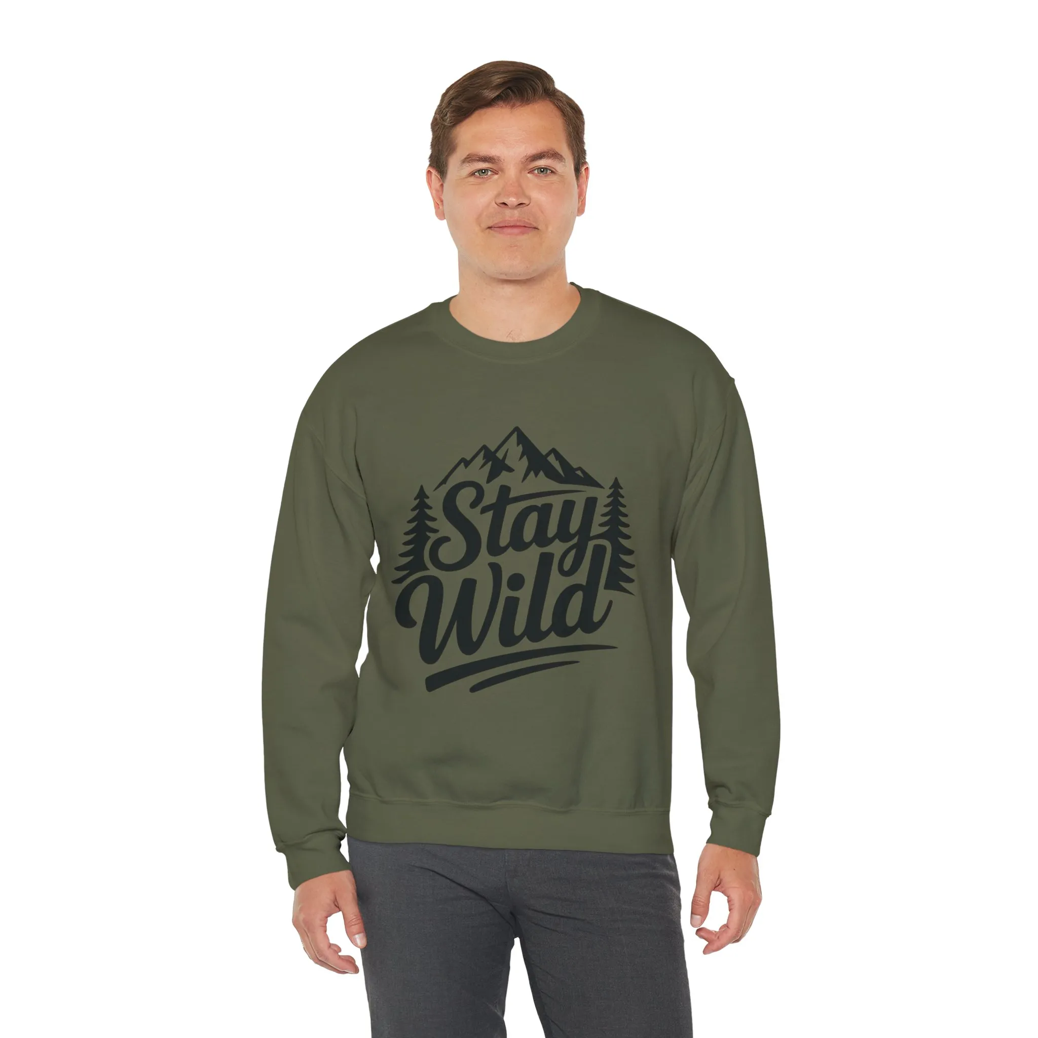 Stay Wild Unisex Crewneck Sweatshirt, Cozy Casual Wear for Adventurers, for Nature Lovers, Mountain Nature Unisex Crewneck Sweatshirt - Image 15
