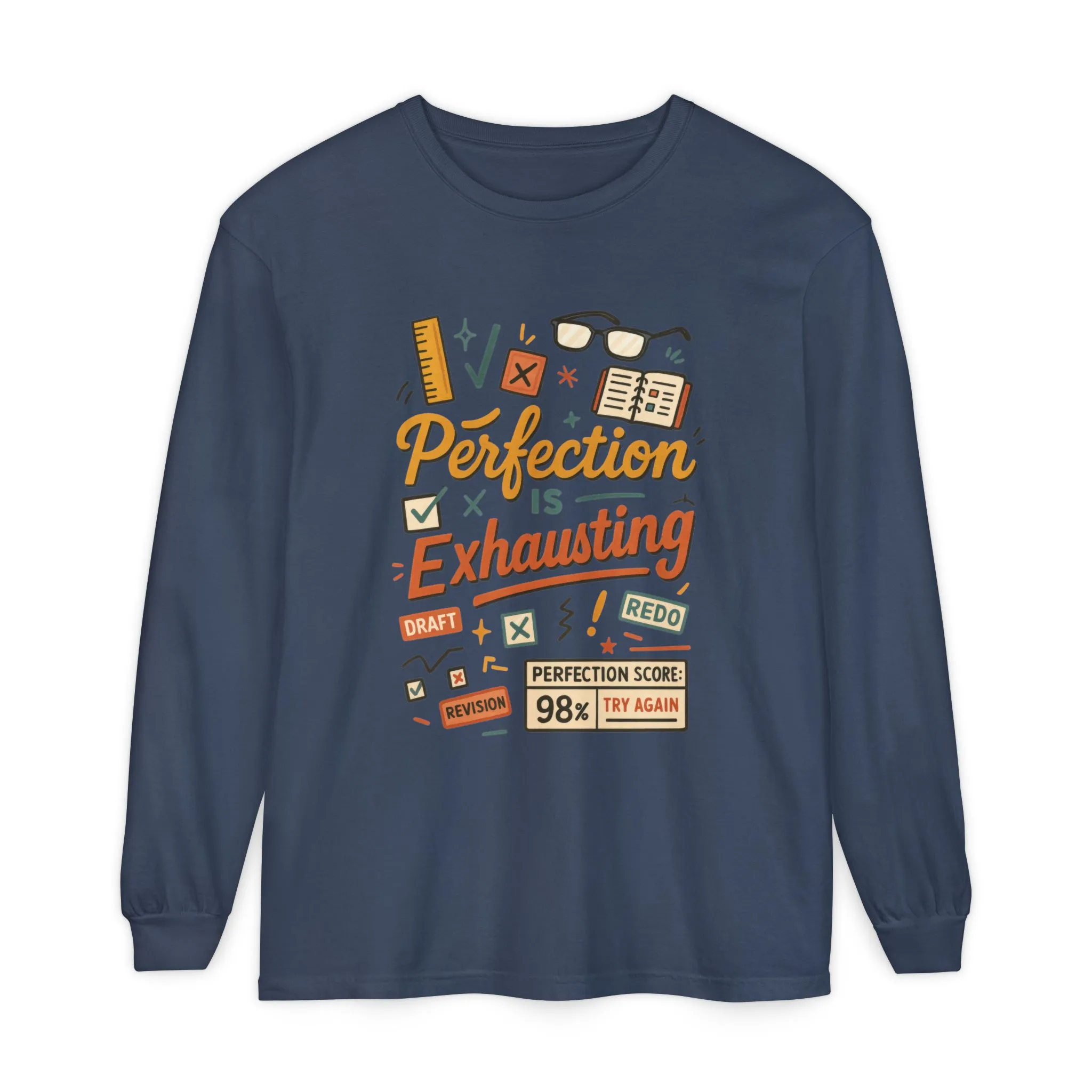 Stress Relief Long Sleeve Tee, Perfect for Perfectionists, Humorous Gift, Back-to-School, Gift for Graduates, Motivational Apparel - Image 38