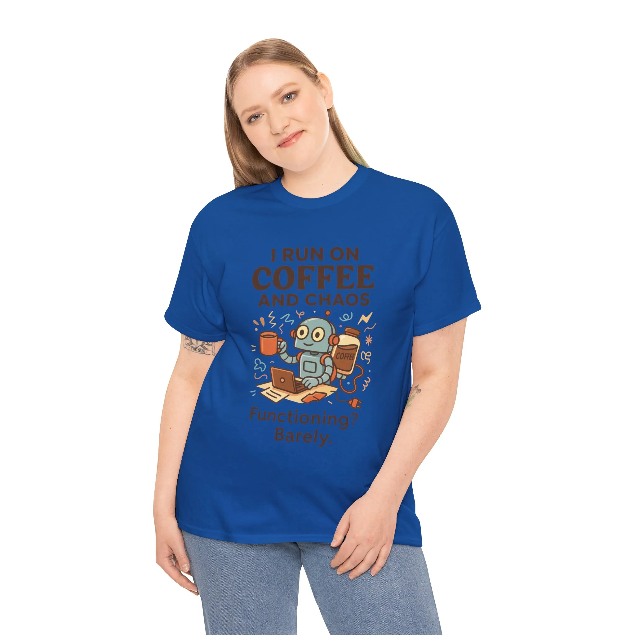 I Run on Coffee and Chaos Unisex Heavy Cotton Tee, Funny Coffee Lover Shirt, Gift for Him/Her, Work from Home Humor Tee, Relaxed Fit [...] - Image 24