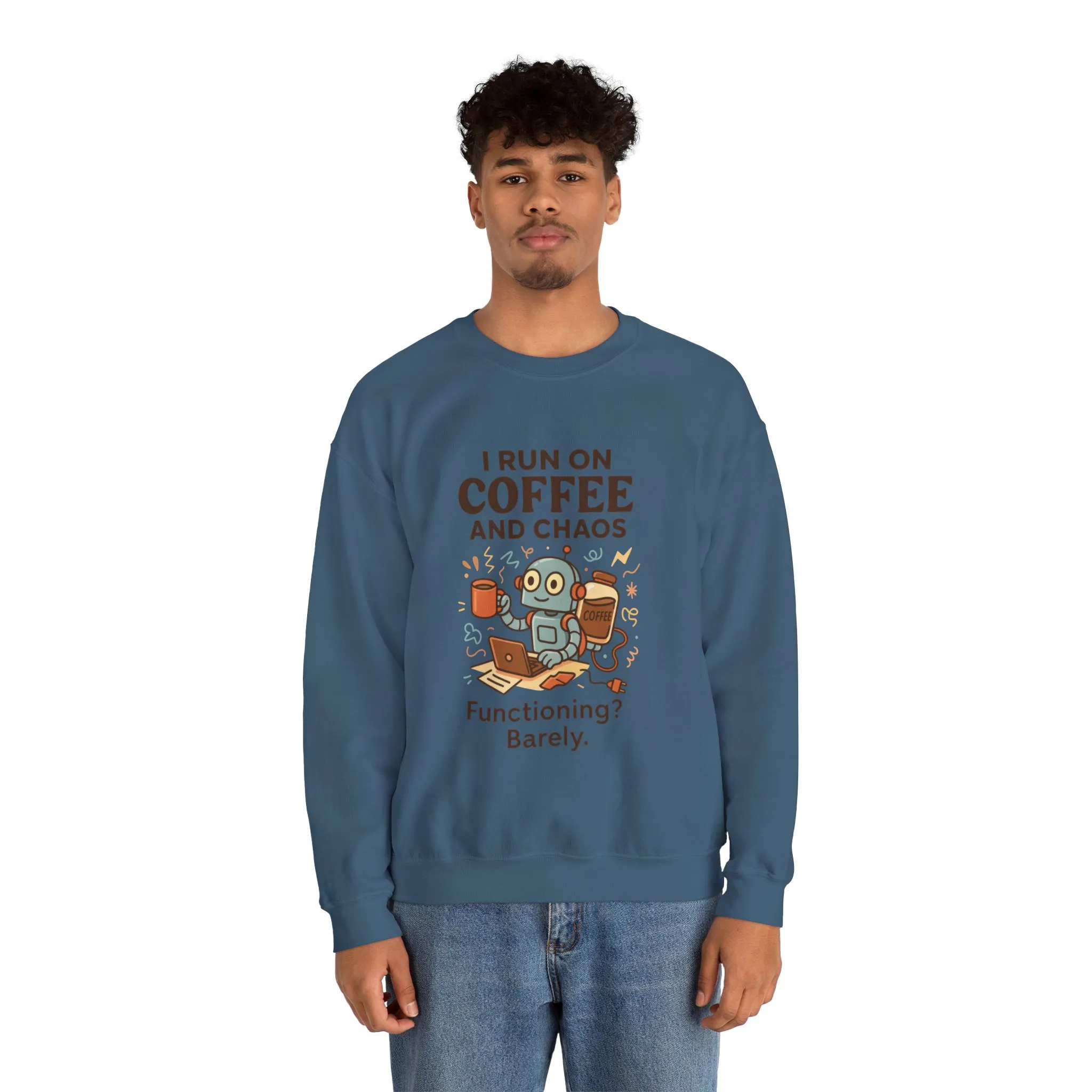 Coffee and Chaos Crewneck Sweatshirt, Funny Sweatshirt for Coffee Lovers, Unisex Gift, Cozy Everyday Wear, Ideal for Holidays - Image 42